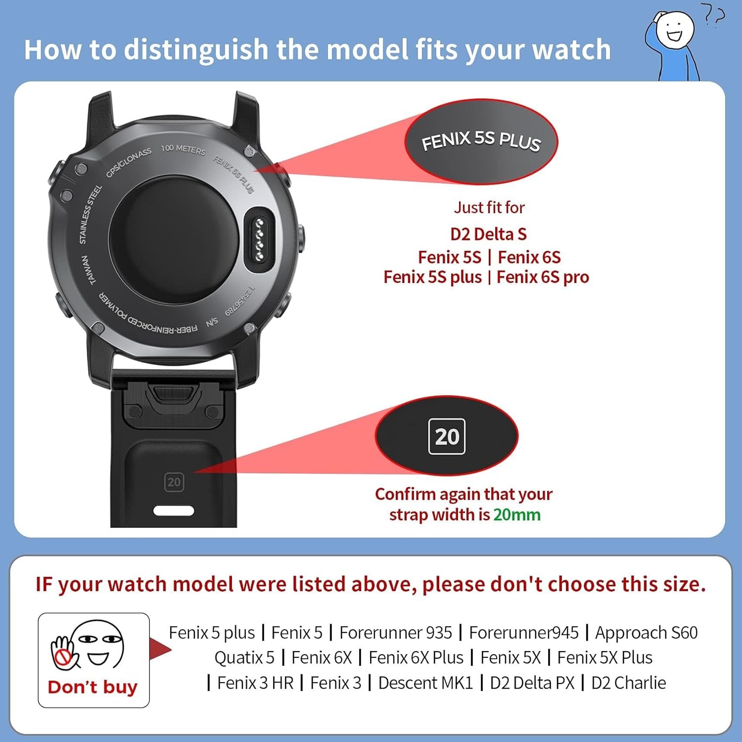 For Fenix 7S Watchbans For Fenix 6S/Fenix 6S Pro/Fenix 5S / 5S Plus/D2 Delta S Smart watch Bands