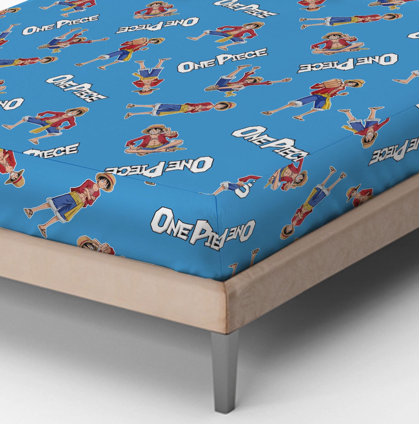 hermet One Piece, Set Lenzuola Letto Singolo, Completo Letto Singolo, Lenzuolo Sopra, Lenzuolo Con Angoli, Federa, 100% Cotone, Prodotto Ufficiale