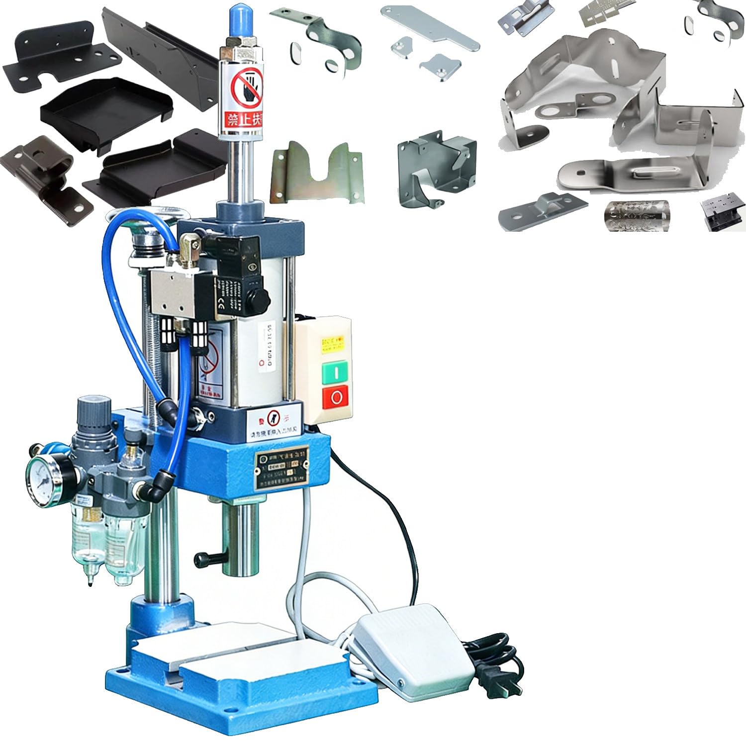 CelyToe Tabletop Pneumatic Press Pneumatic Press Machine Mini Pneumatic Stamping Press with 4 Configurations Available for Riveting Punching Bending & Small Parts Assembly in Workshop A