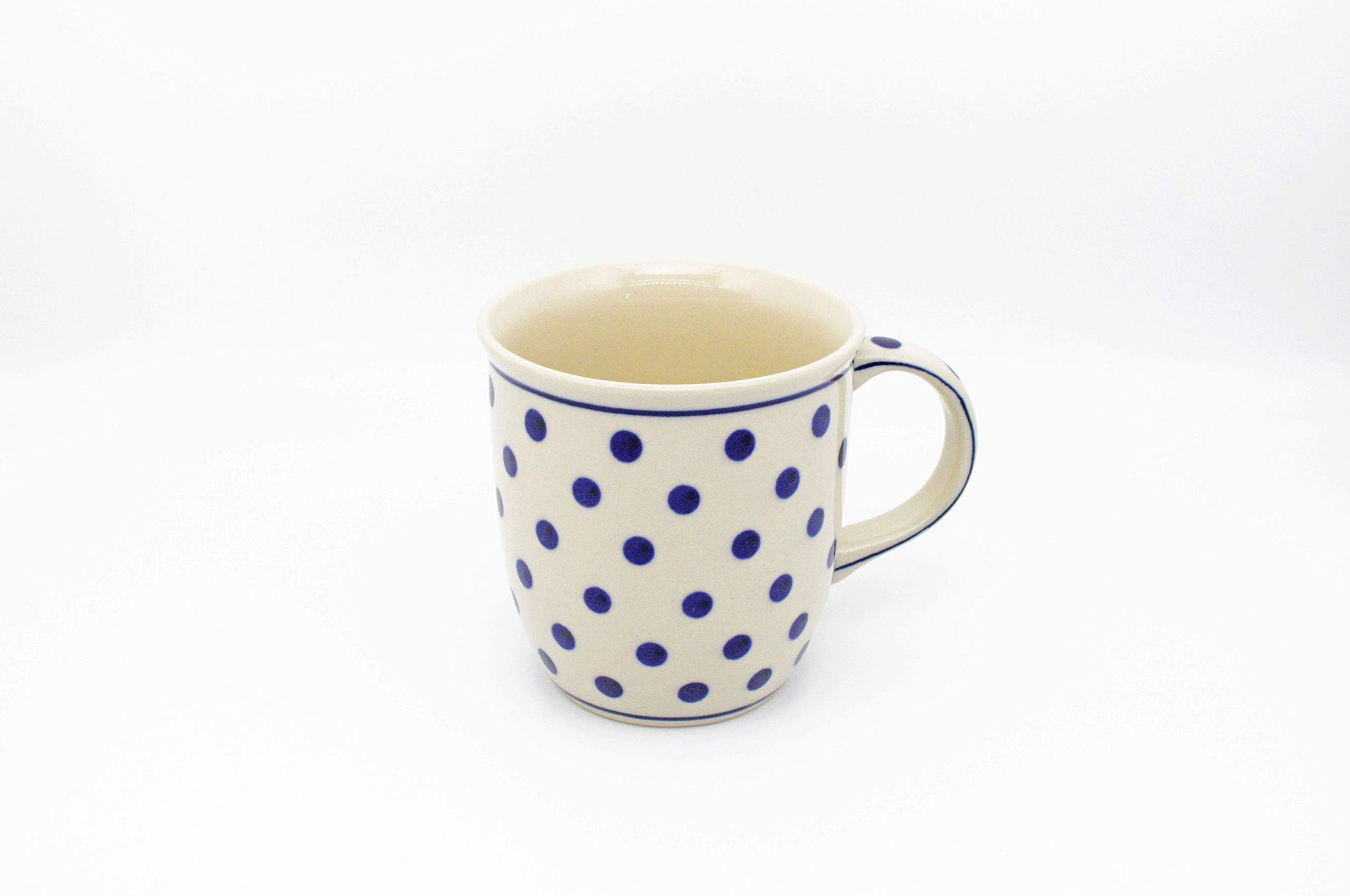 Polish Pottery Boleslawiec Mug, Curvy, 0.35L in DOTTY pattern