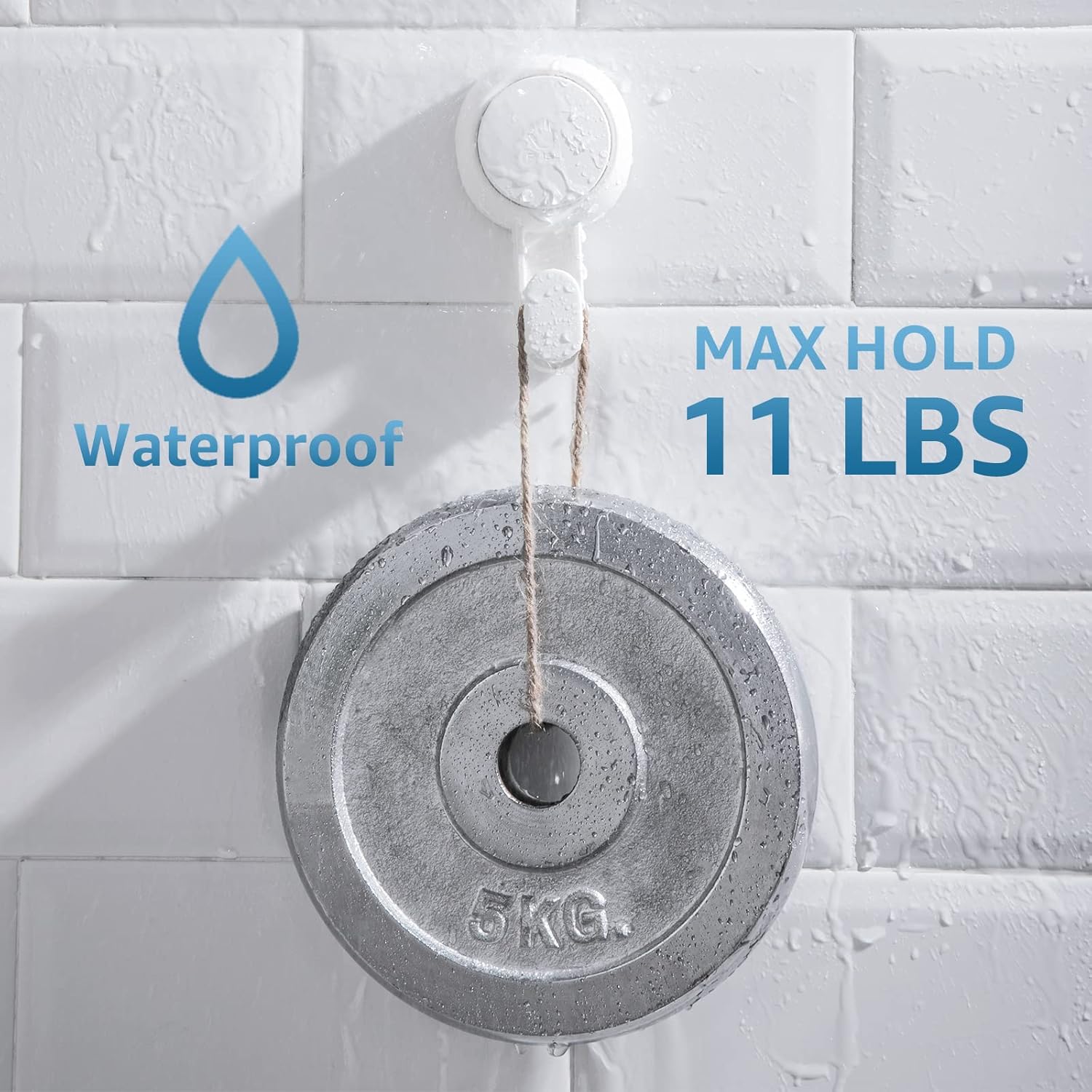 White 4 Pack LEVERLOC Heavy Duty Suction Cup Shower Hooks 4 Pack, Damage-Free Shower Hangers for Inside Bathroom Wall, Powerful Vacuum Suction Towel Hooks, Loofah Holders, Easy to Install and Remove, White