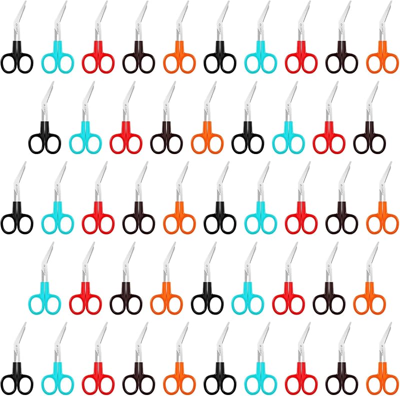 48 tijeras de gasa para enfermeras, tijeras médicas para vendajes pequeños, mini regalos de seguridad resistentes a granel para uso general, 4,8 pulgadas, 5 colores