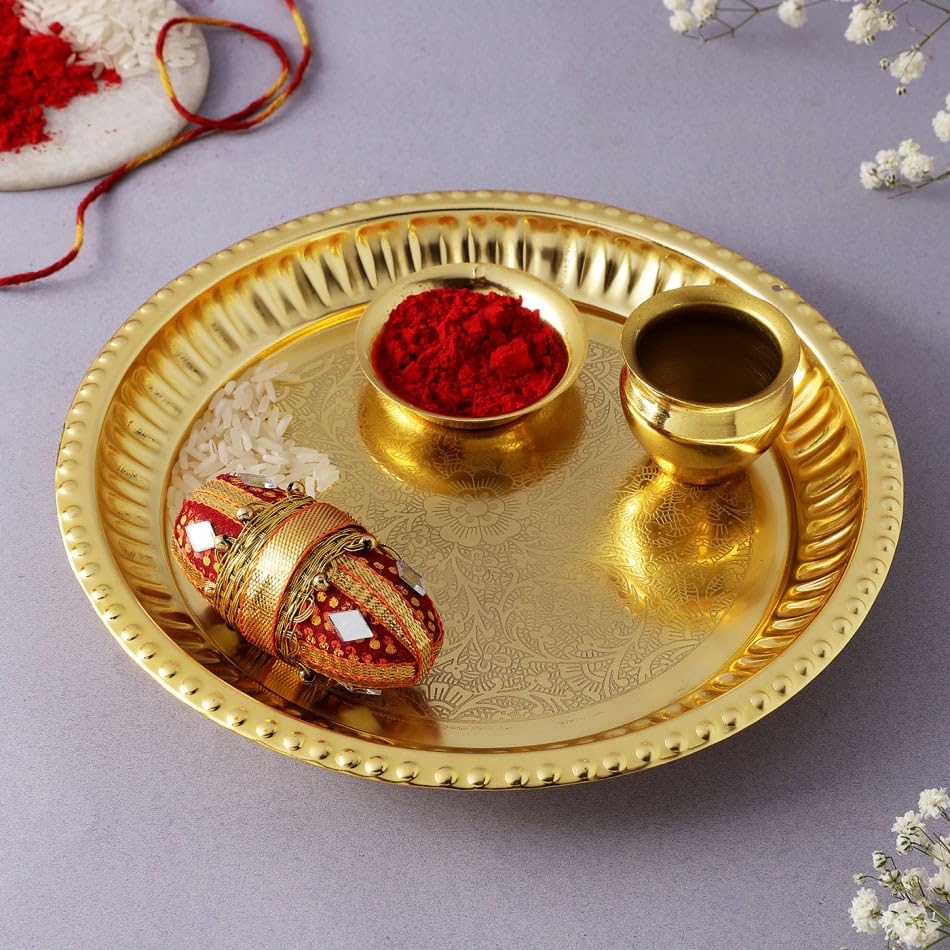 Popcorn Fusion Bhai Dooj Gift Badam Almond Potli 100gms with Bhai Dooj Silk Thread, Roli, Chawal, Chandan, Mishri in a Special Pack 2