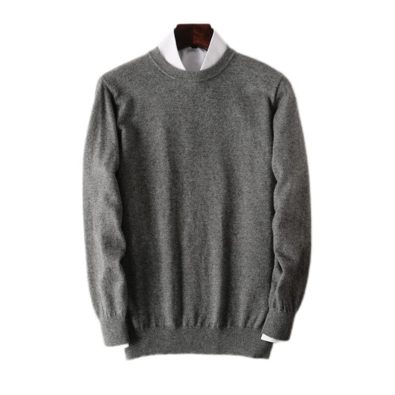 Swetry męskie swetry jesienne i zimowe ubrania codzienne ciepło pasują do wszystkiego dzianinowe swetry, średni szary - 3XL