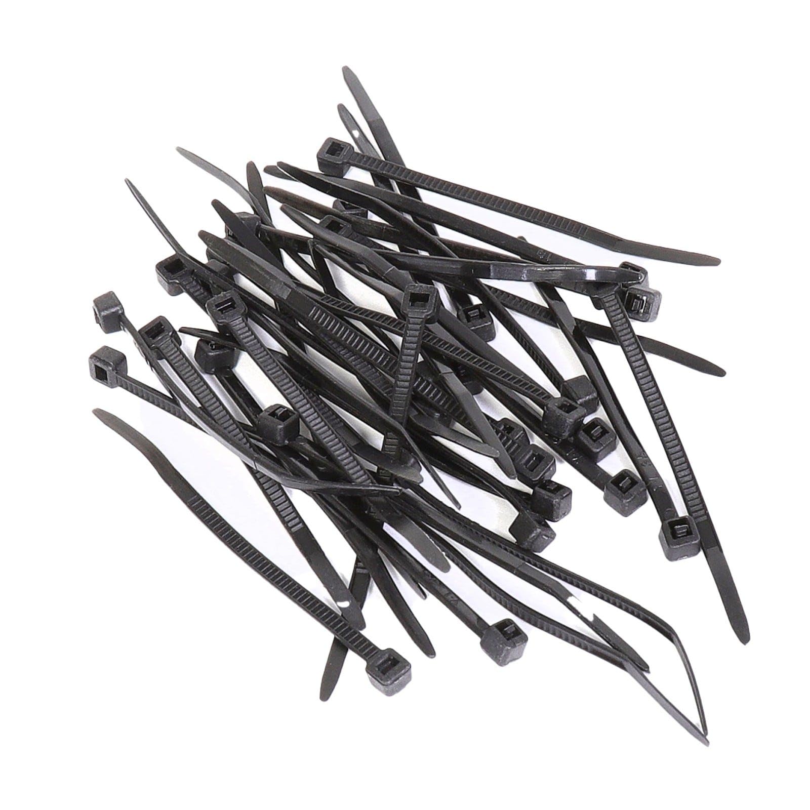 enTie Black Cable Ties 2.5mm x 60mm Nylon 66 UL Approved [50 Pack]