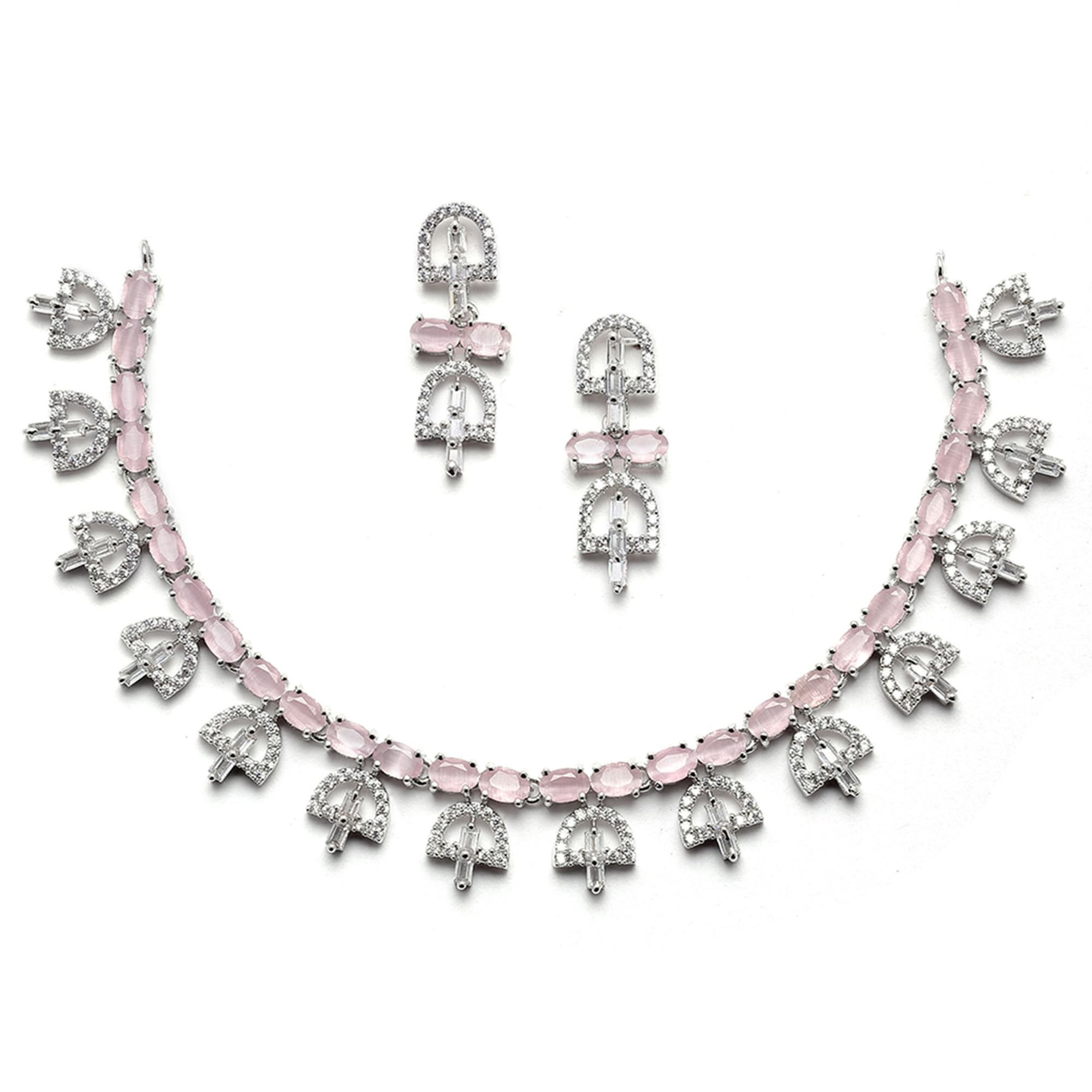 See full amazon price history chart for ZENEME Rhodium-Plated Silver Toned Rectangle Shaped American Diamond Studded Necklace with Earrings Jewellery Set for Girls and Women (Pink) ZENEME Rhodium-Plated Silver Toned Rectangle Shaped American Diamond Studded Necklace with Earrings Jewellery Set for Girls and Women (Pink) (B0C1THBHB6) Amazon Price History, Amazon Price Tracker