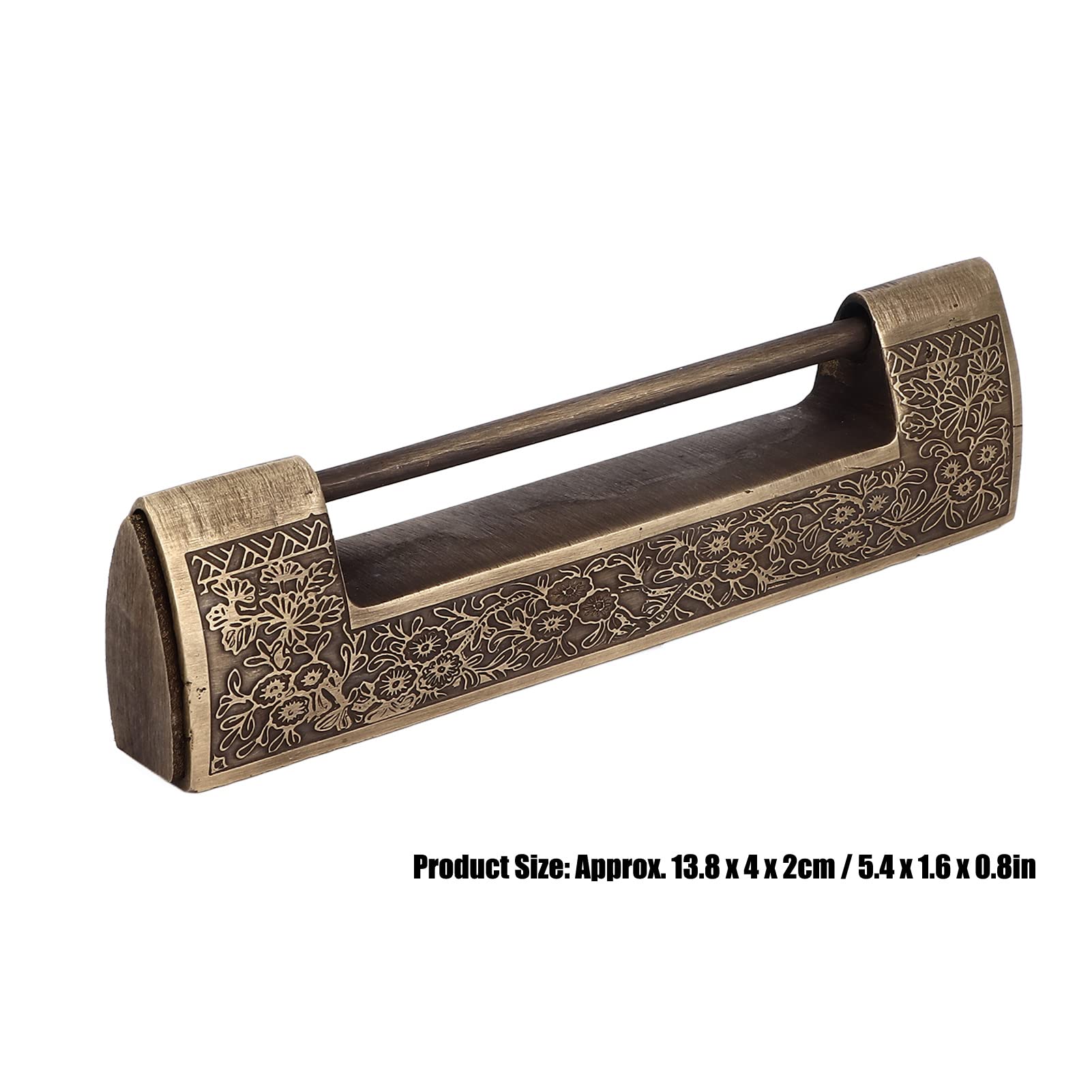 Cerradura antigua, candado de latón de estilo chino con llave para cajas de gabinetes de, regalo de cerradura horizontal vintage con espacio de 3,5 pulgadas