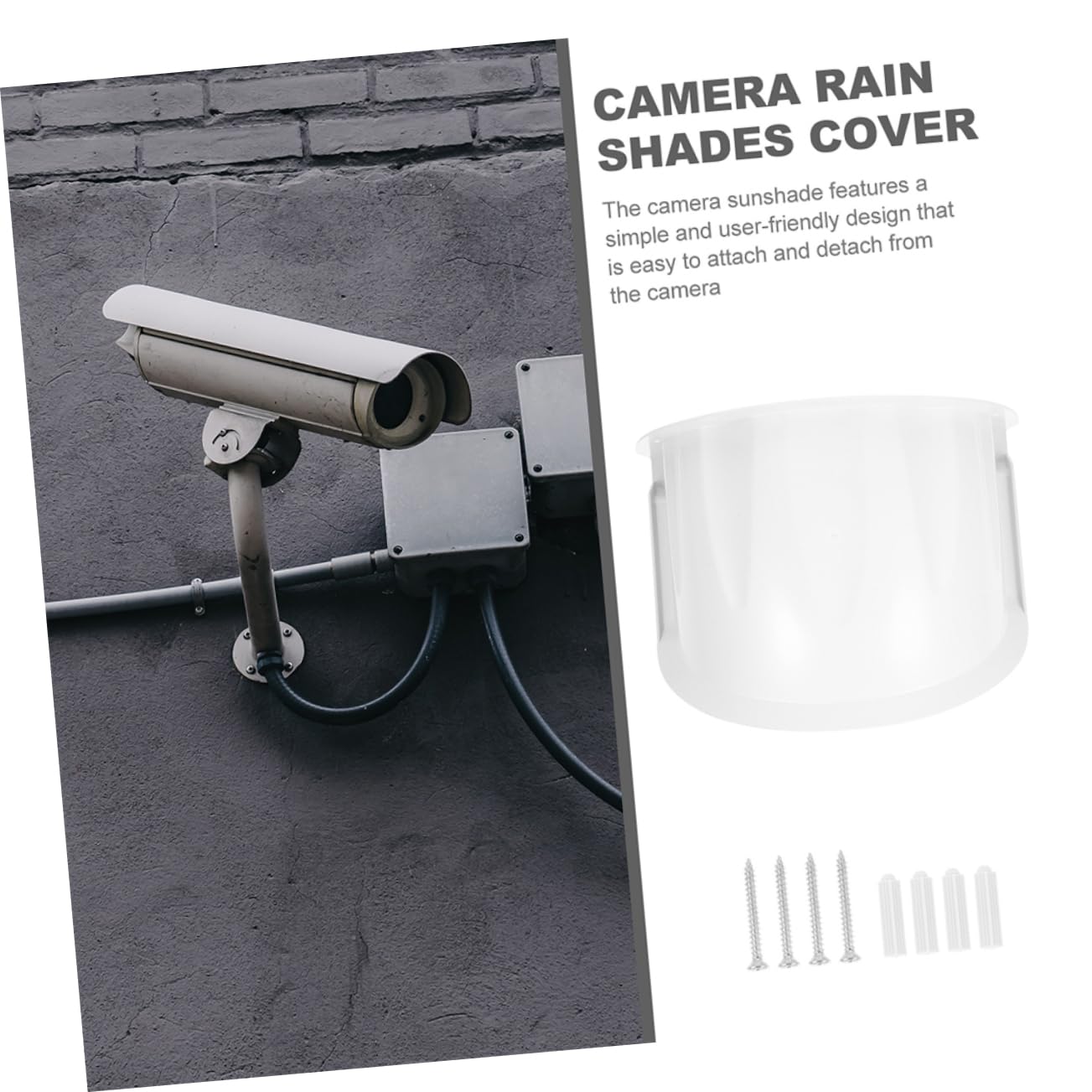 Protector de Lluvia para Cámara Exterior de Plástico Blanco, Funda Resistente y Fácil de Instalar, Paquete de 2 Unidades para Protección Segura en Exteriores