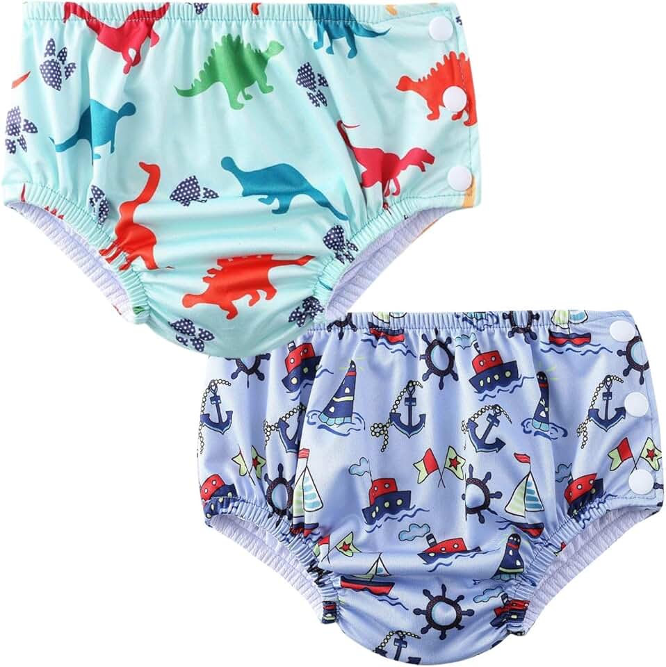 Acqua di Mare kit c/2 Sunga com Fralda Reutilizável de Piscina para Bebê Menino 6 a 24 meses