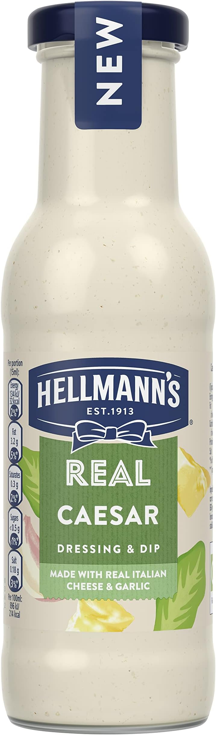 Hellmann's Real Caesar Dressing & Dip • Made with Real Italian Cheese & Garlic, 8.45 fl oz / 250 ml