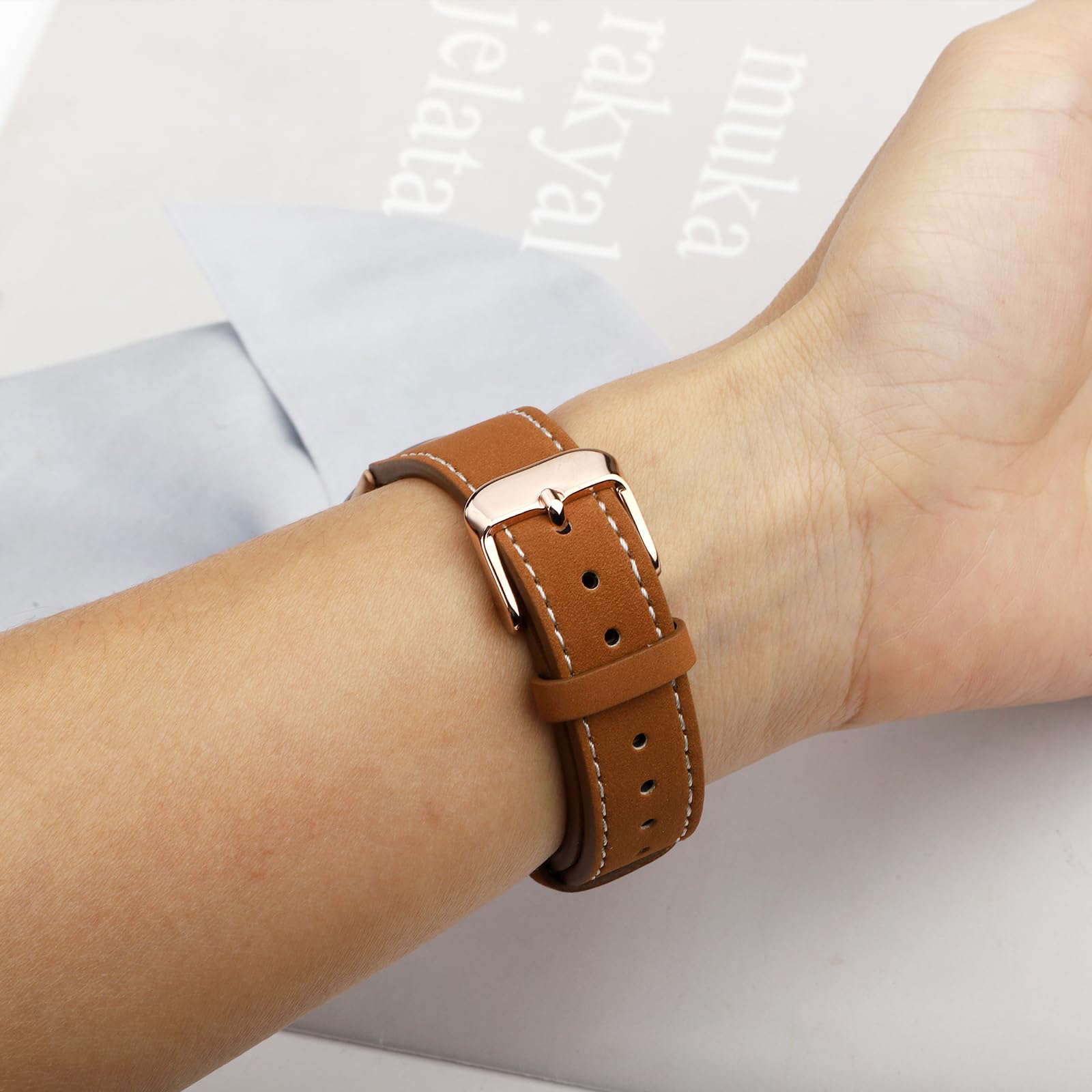 Kompatibel mit Google Pixel 3 45 mm/41 mm/Pixel 2/Pixel Watch, Ersatzarmband aus echtem Leder für Damen und Herren