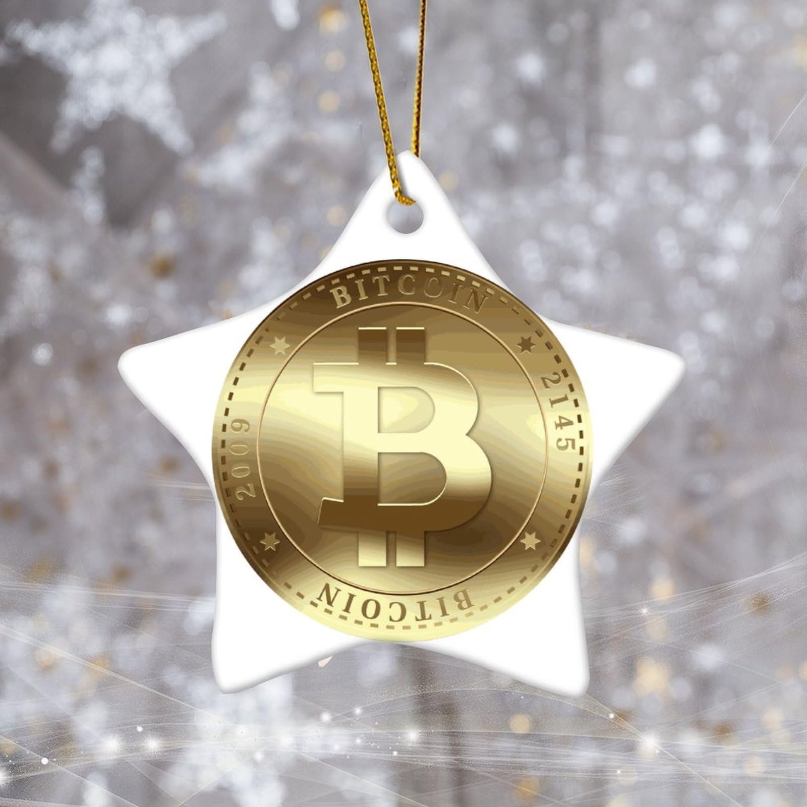 Amazon.com: Zyadsinoudor Christmas Hanging Ornaments Bitcoin Ceramic  Ornament Money Lover 3 Inch Two Side Printed Currency Bill Money Cash  Currency Bill Fashion Ornament Christmas Tree Decor for Couple Xmas : Home &