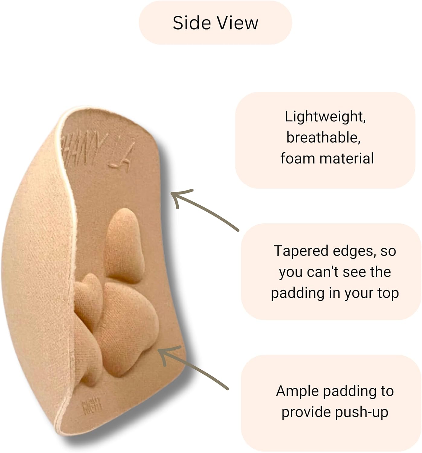 Epiphany LA Women's Strapless Push Up Bra Inserts | Natural Looking Lift | Bra Pad Inserts for Swimsuits, Sports Bras, & Tops