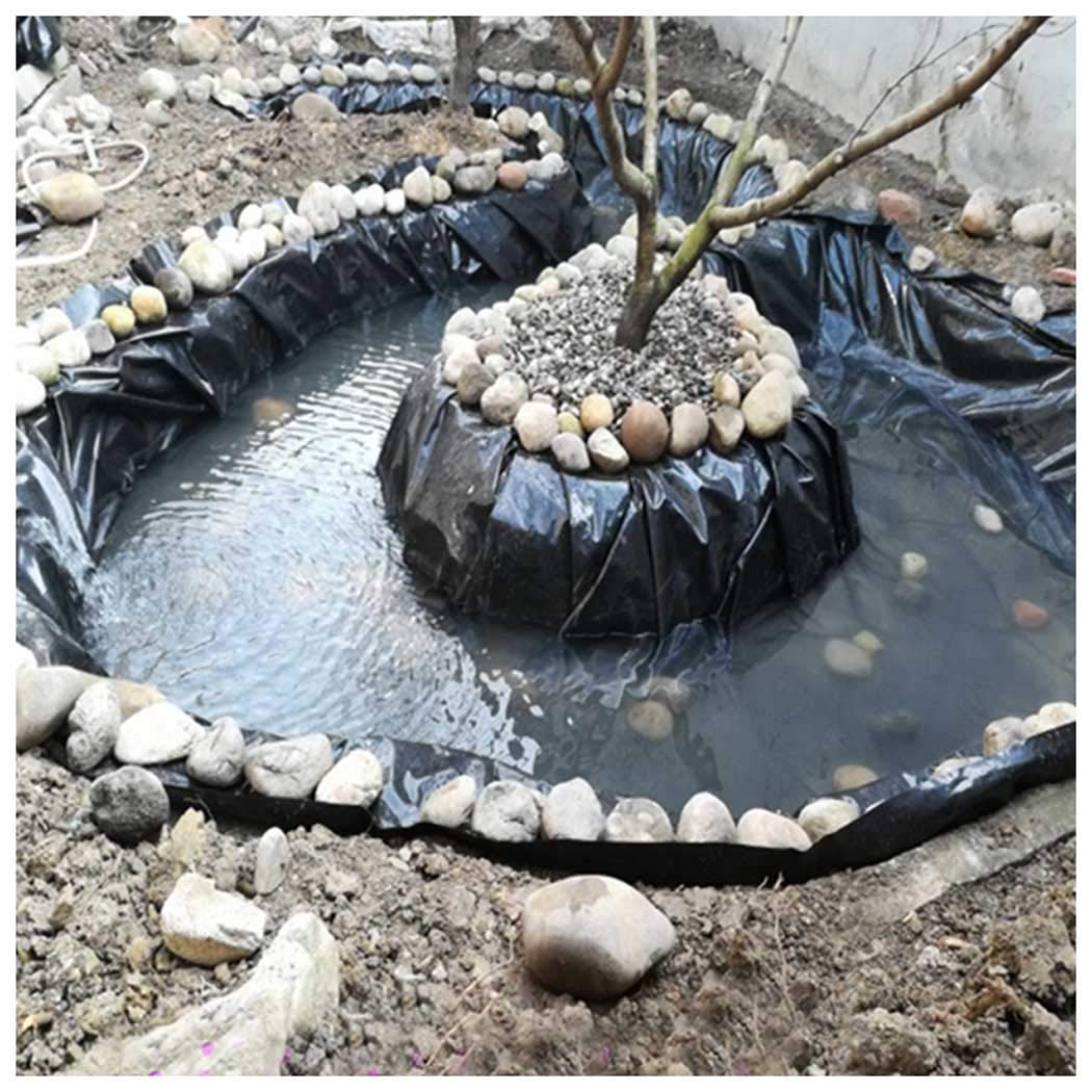 Rivestimento per Laghetti in HDPE, 4X3m 4X5m Nero Telo per Laghetto, HDPE Rivestimento per Laghetto con Fondo per Laghetto, Grande Rivestimento per Laghetti, Giardini, P(Size:4x2M(13x7ft),Color:20S)