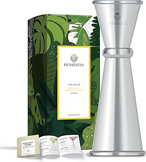 Double Cocktail Jigger with Measurements Inside(OZ&ML) Stainless Steel Bar Measuring Jigger 2 oz 1 oz Bar Tool Shot Japanese Jigger for Bartending