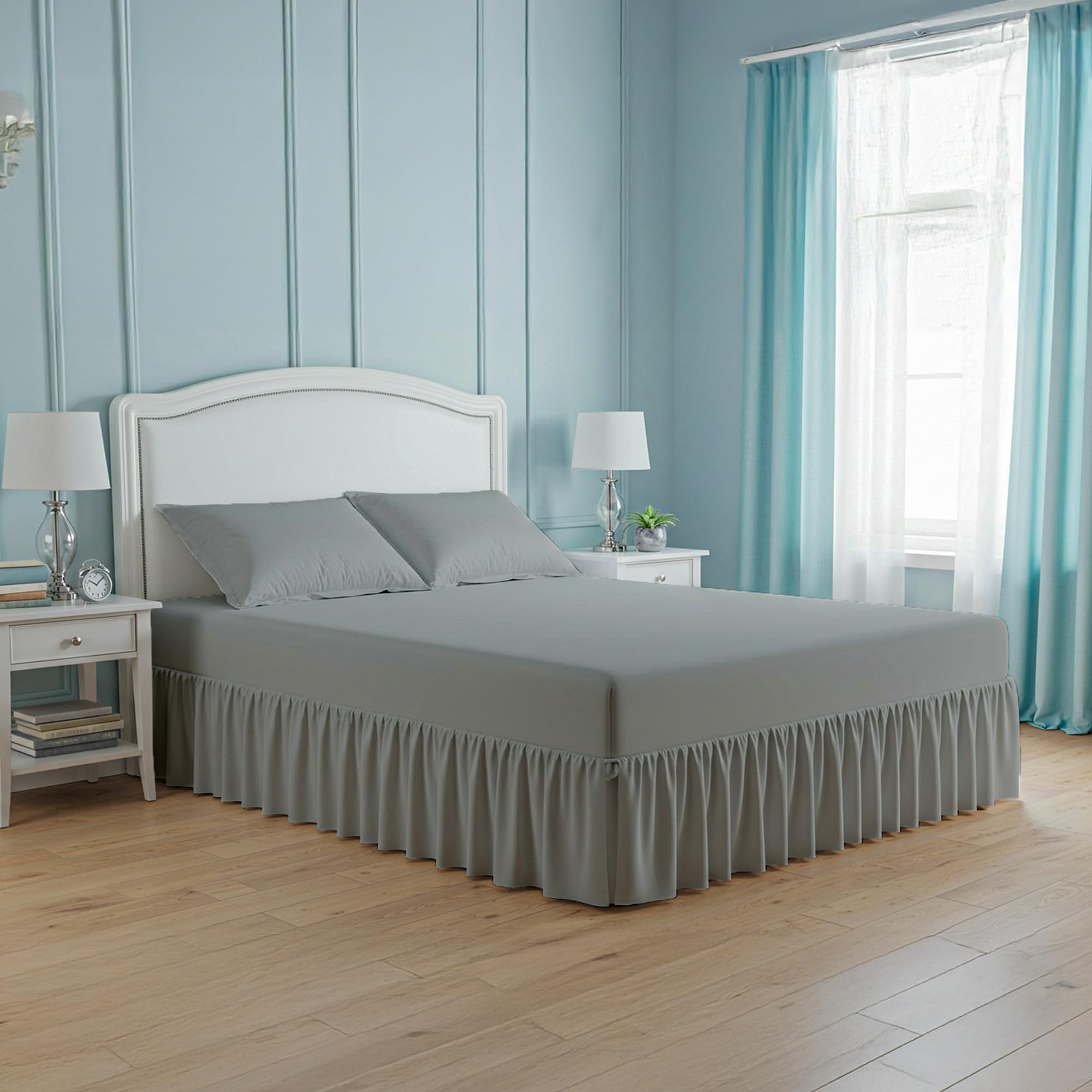 100% Egyptian Cotton Double Size Valance Sheet - Deep Fitted Sheet Double - 400 Thread Count Bed Sheet