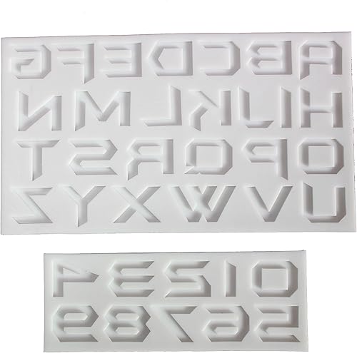 Miniatura 1 de Moldes de silicona con estilo de alfabetosletras y números ingleses para pastel de fondant, pasta de goma, chocolate, decoraciones de pastel de