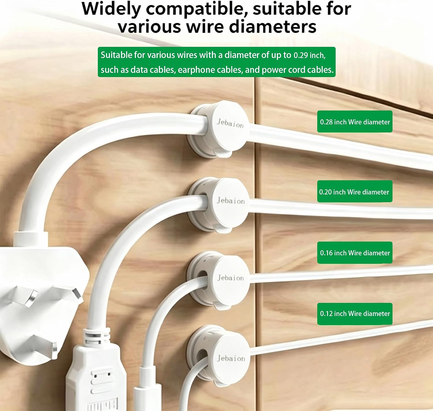 6-piece Set 360° rotatable Magnetic Cable Clips, can fix Cables in 1 Second, Suitable for Desktop Organization, Bedside Tables, Office, and car Interior Charging Cable Management. (White) image 2