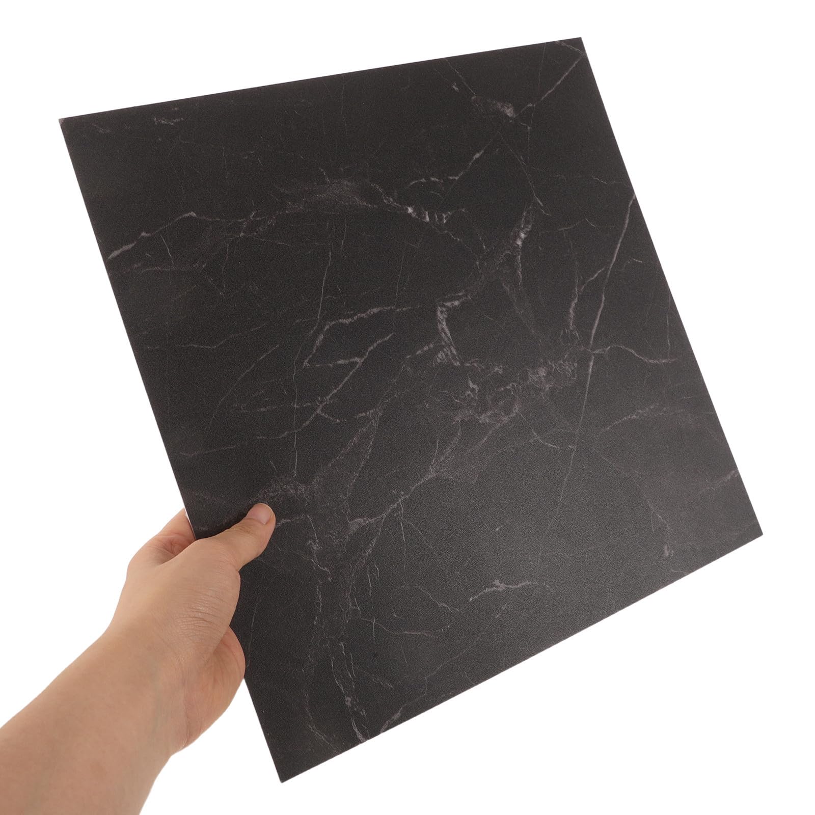 Veemoon 20 Pezzi Piastrelle Adesive in Pvc Effetto Marmo Nero 30x30 Cm Spessore 1,5mm Impermeabili e Resistenti per Pavimenti, per Ingressi e Lavanderie, Superficie Rinforzata