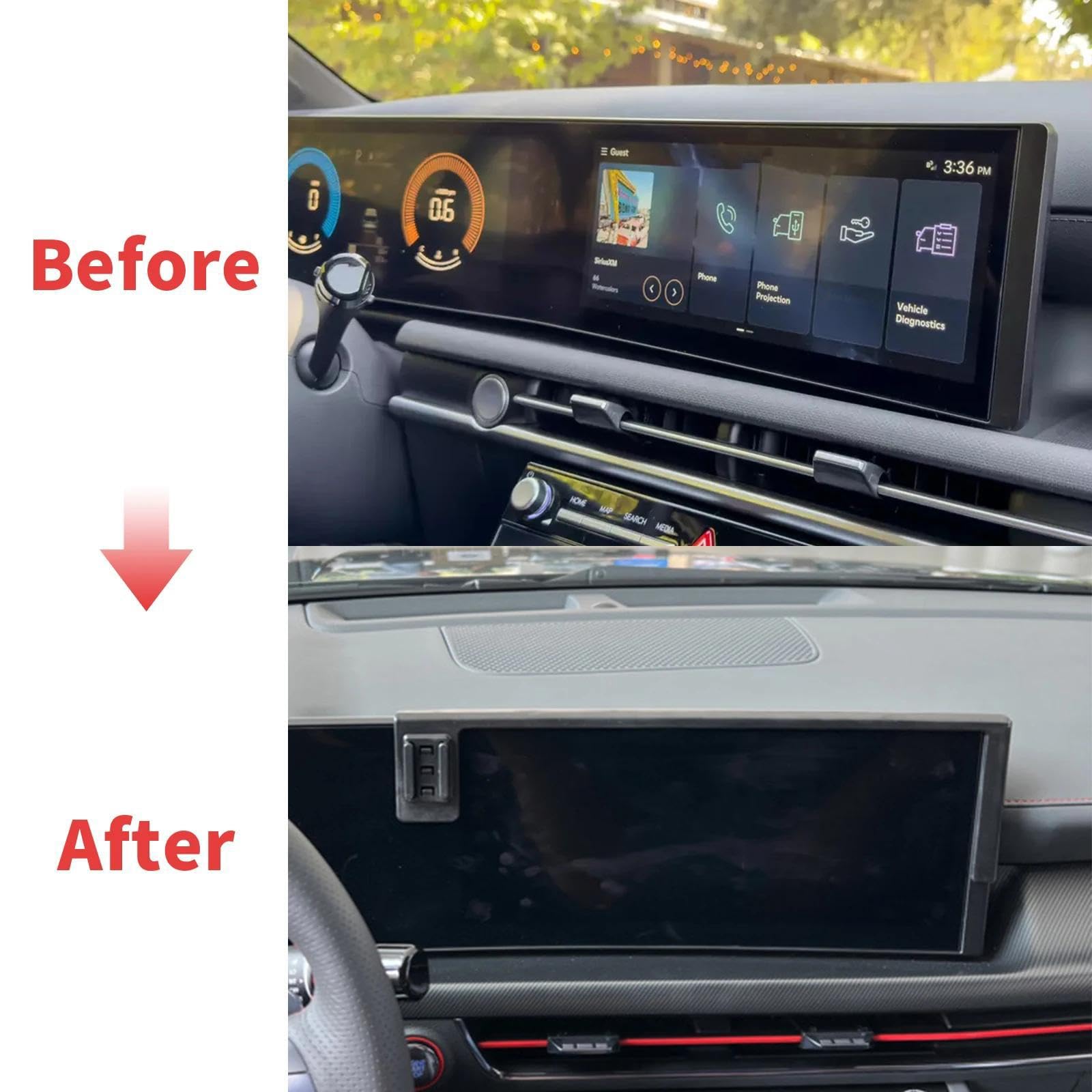 Uchwyt Samochodowy na Telefon dla Hyundai Tucson NX4 2024-2025, uchwyt samochodowy na telefon komórkowy, stojak na nawigację GPS (podstawa i uchwyt 3)