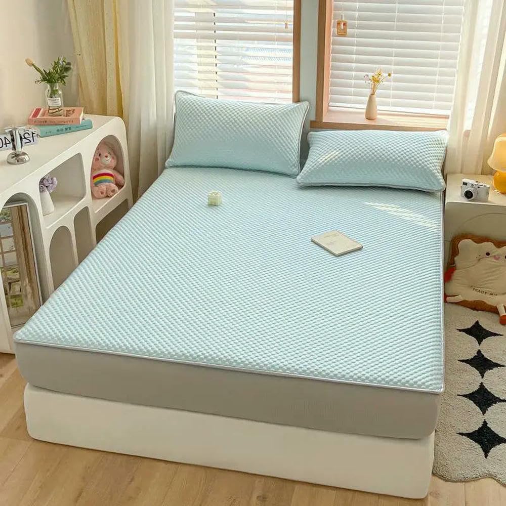 Tapete Doudou de seda fresca de verano, color sólido, totalmente cerrado, lavable a máquina, suave y transpirable, para bebés, zona de juego segura, ideal para la comodidad del bebé.