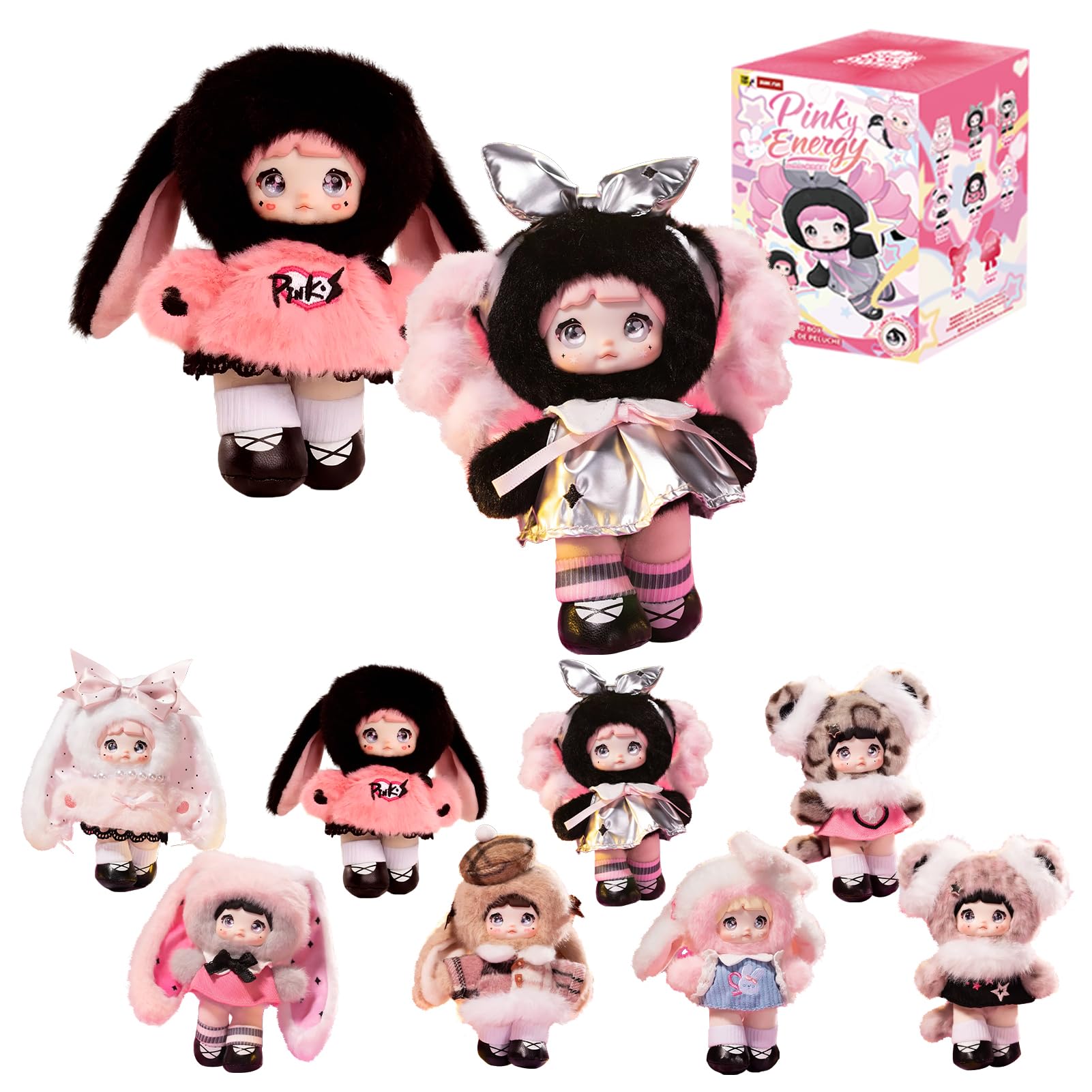 TOP TOY x Nommi "Pink Energy" Series Plush Pendant, 1 Piece, Cute, Blind, Box Figure, Plastic Model, Premium Toy, Soft Toy, Birthday Gift, Original Character, Christmas Gift Collector