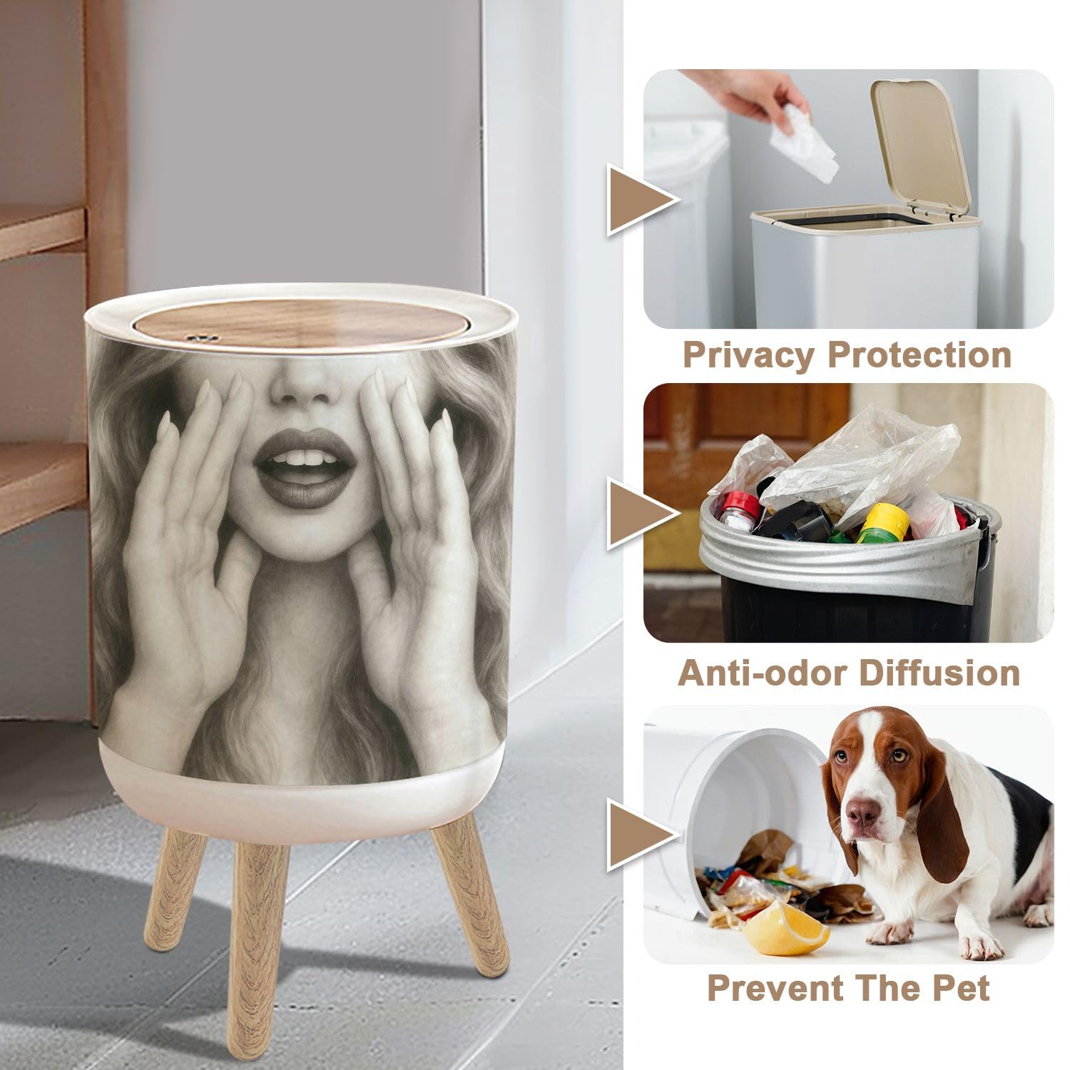 Amazon.com: Small Trash Can with Lid Attractive young sexy woman