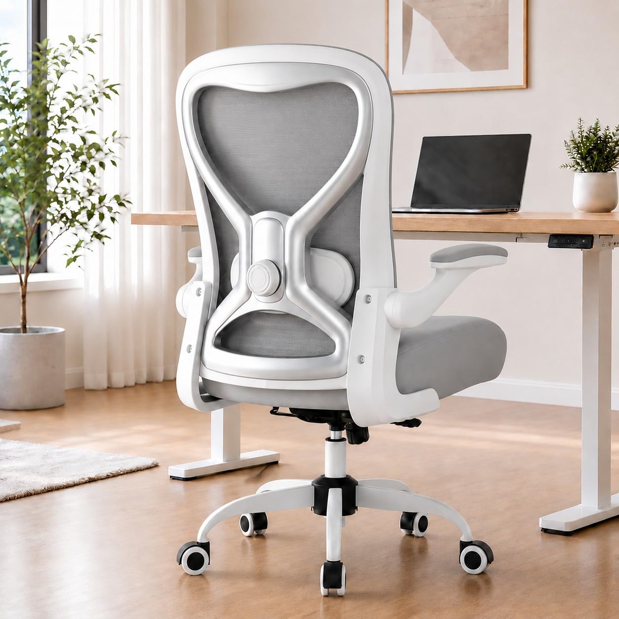 Ergonomic Home Office Chair, 4-Way Lumbar, Thick Cushion, 330LBS