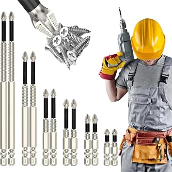 Lifesparking Drill Bits, 2025 Upgraded High Magnetic Screwdriver Drill Bit Set, Strong Magnetic Durability Screwdriver Drill Bit Set, Screwdriver Bits, 50 65 75 100 120 150mm 2*Sets