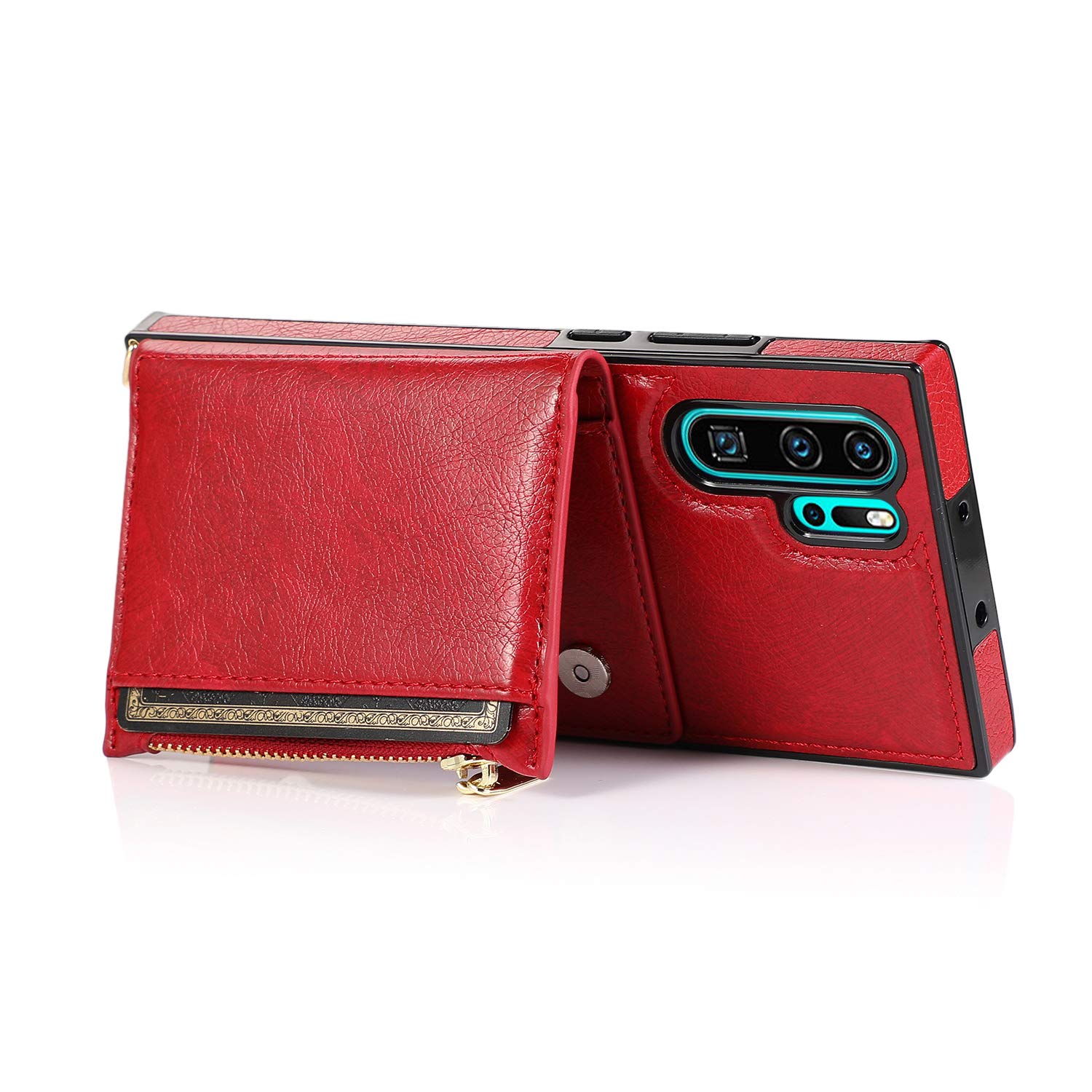 Custodia A Portafoglio Per Huawei P30 Con Cerniera E Tracolla - 8 Slot Per Carte, Supporto Per Film E Chiusura Magnetica, Borsa Telefono Multifunzione