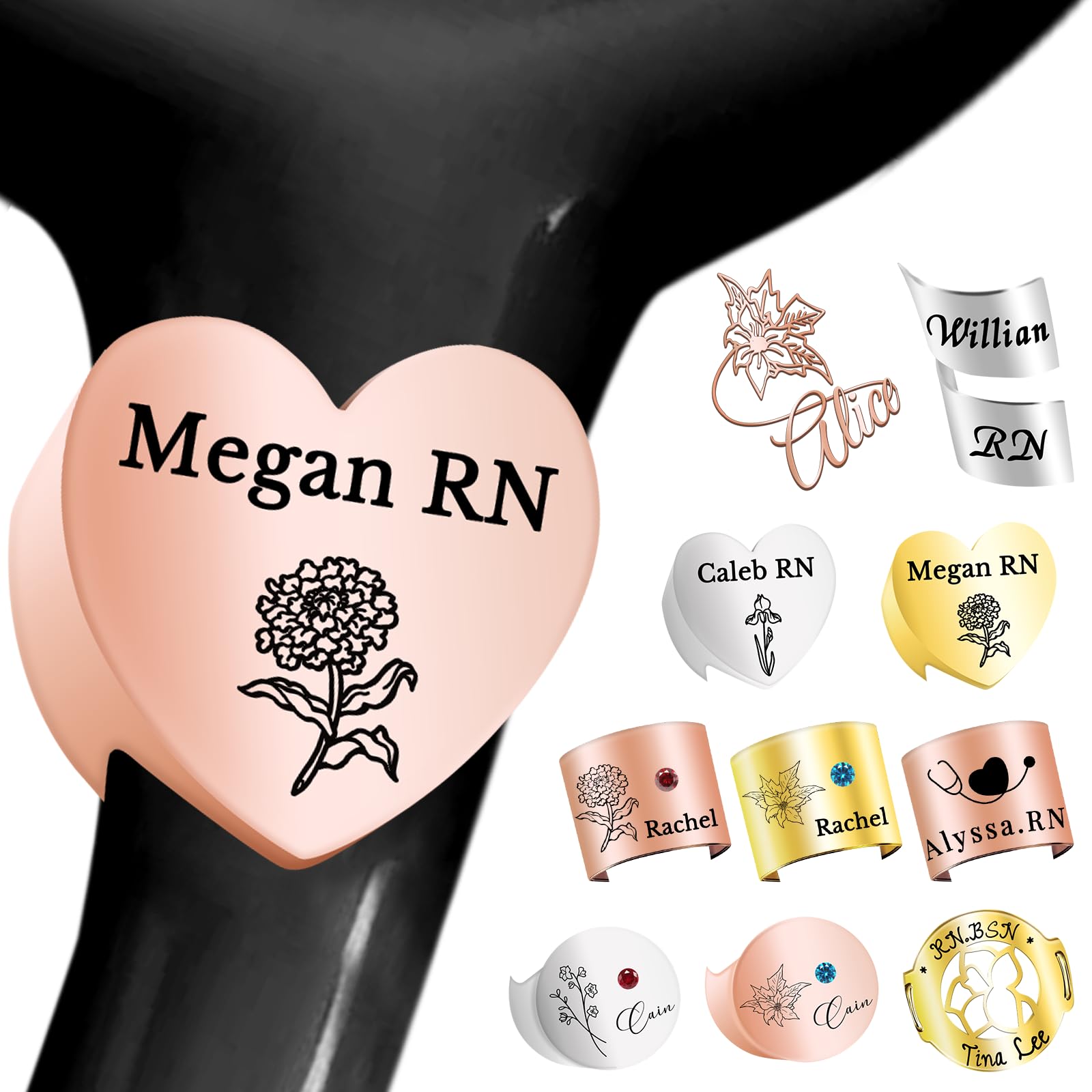 Stethoscope Name Tag Personalized Nurse Gifts Custom Stethoscopes ID Charms Accessories Engraved Stethoscope ID Tag Work Doctor Medical Assistant