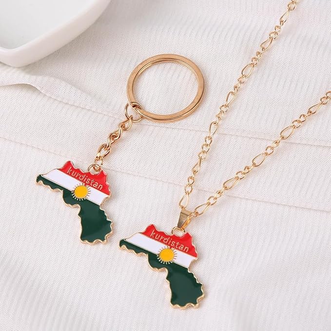 Produktbild von Schlüsselanhänger Mit Kurdistan-Karten-Motiv, Tragbare