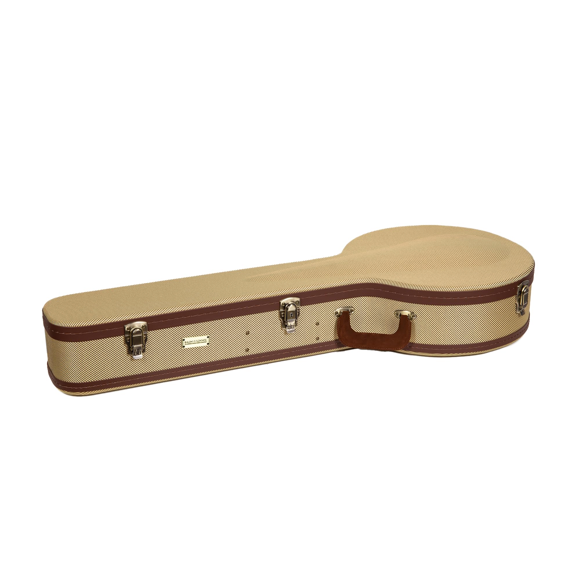 Crossrock Estuche rígido para Ukelele con Cierre TSA, 100% Fibra de Vidrio, Correas Acolchadas extraíbles, higrómetro, Gran Espacio de Almacenamiento para Accesorios, Tejido de Tweed, 5-saitig mit