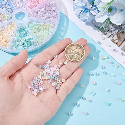 Miniatura 3 de PH PandaHall 960 cuentas de semillas de 0.157 pulgadas, 8 colores 6/0 de semillas de cuentas de cristal para la cintura, cuentas espaciadoras