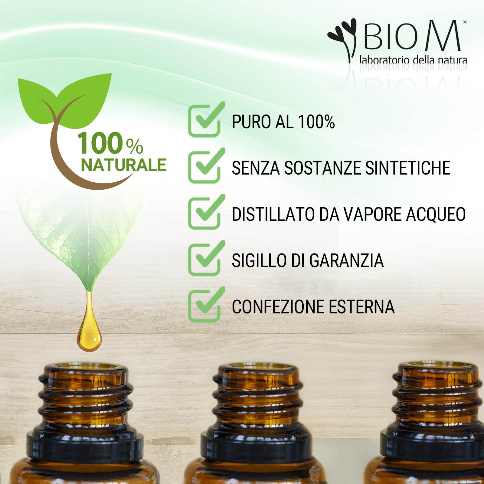 BioM Laboratorio della Natura - Olio Essenziale di MIRTO PURO BIO -10ml -100% NATURALE- 100% ITALIANO per Aromaterapia, Diffusori, Uso Alimentare e Massaggi - Dermopurificante e Antibatterico