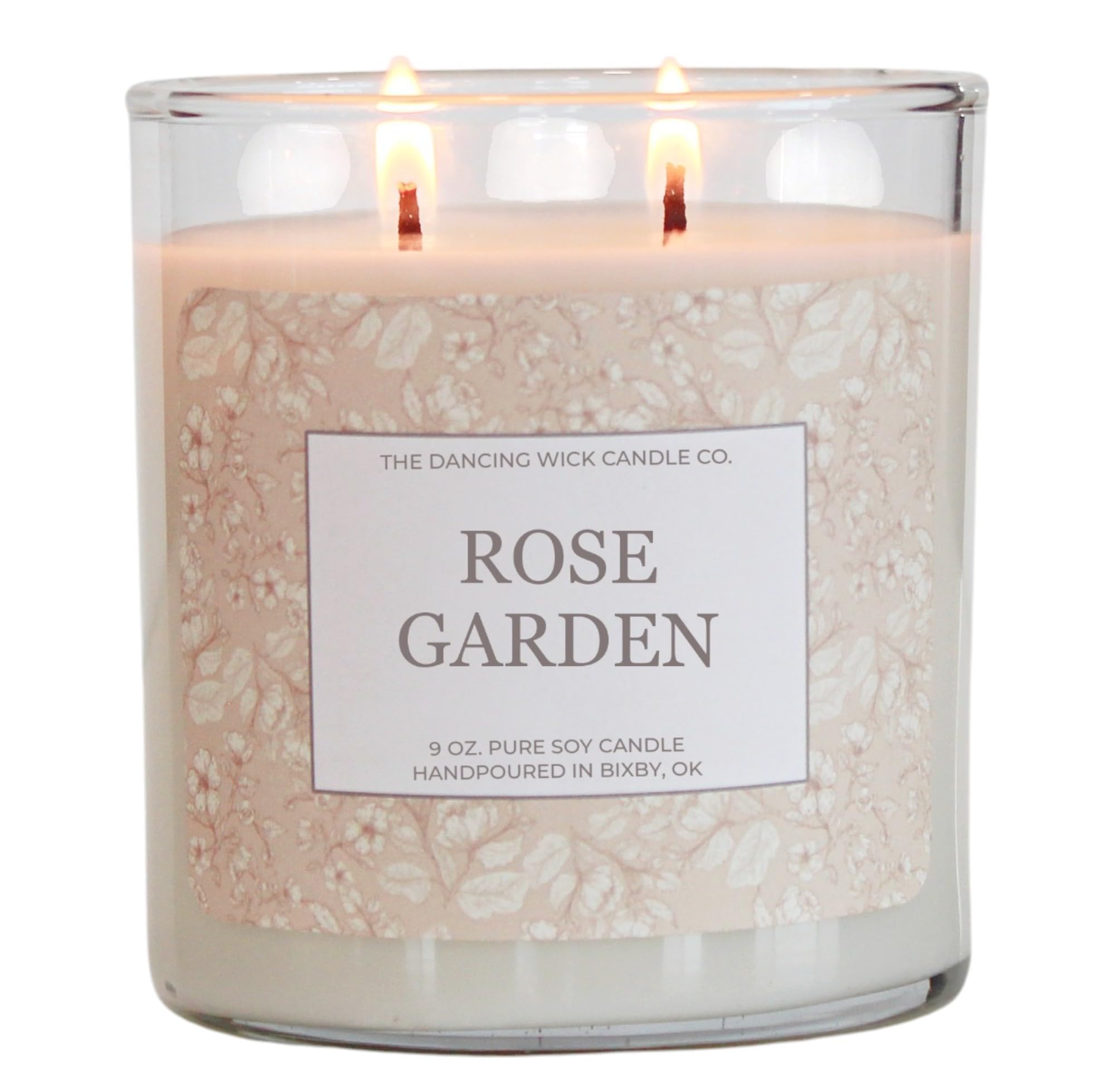 Rose Garden Soy Wax Candle – Romantic Floral, Warm Amber Scent – 11 oz, 2 Wick, Hand-Poured – Home Décor, Relaxation, Self-Care, Gift – Made in the USA (Rose Garden)