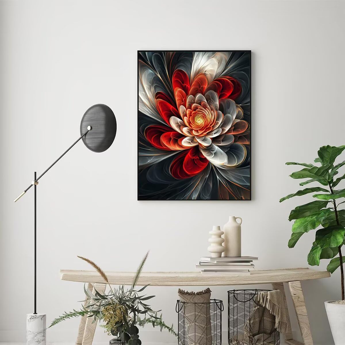 Dipingere con i Numeri Fiore, Paint by Numbers Adulti Astratto, Fai da te Creativi Adulti Quadri da Dipingere Numerati Kit per Decorazione Della Parete di Casa, Regalo 80x110 cm Senza Cornice V3-0
