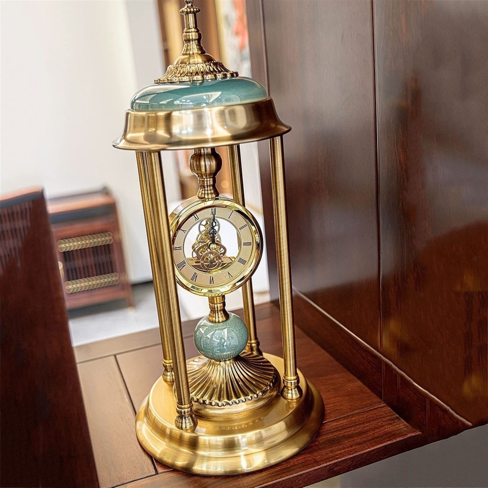 Décorative Horloge de Table de Luxe lumière européenne décoration intérieure exquise Horloge silencieuse de Table Horloge décorative de cheminée pour Bureau Chambre Table