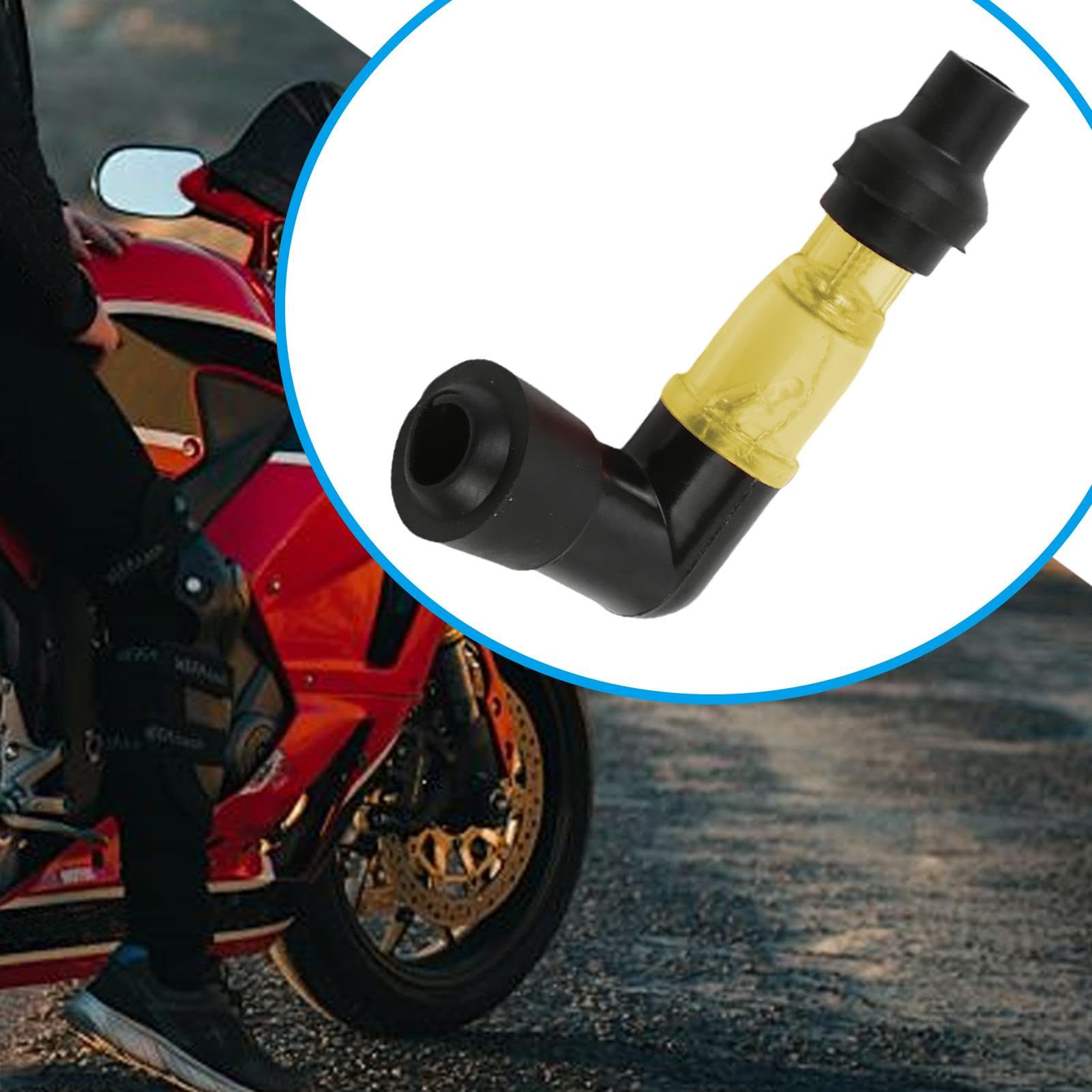 Connecteur De Bougie D'allumage Flash Pour Moto - À Angle Droit, Résistant à L'eau - Transparent/coloré - Pour Motocross, Custom