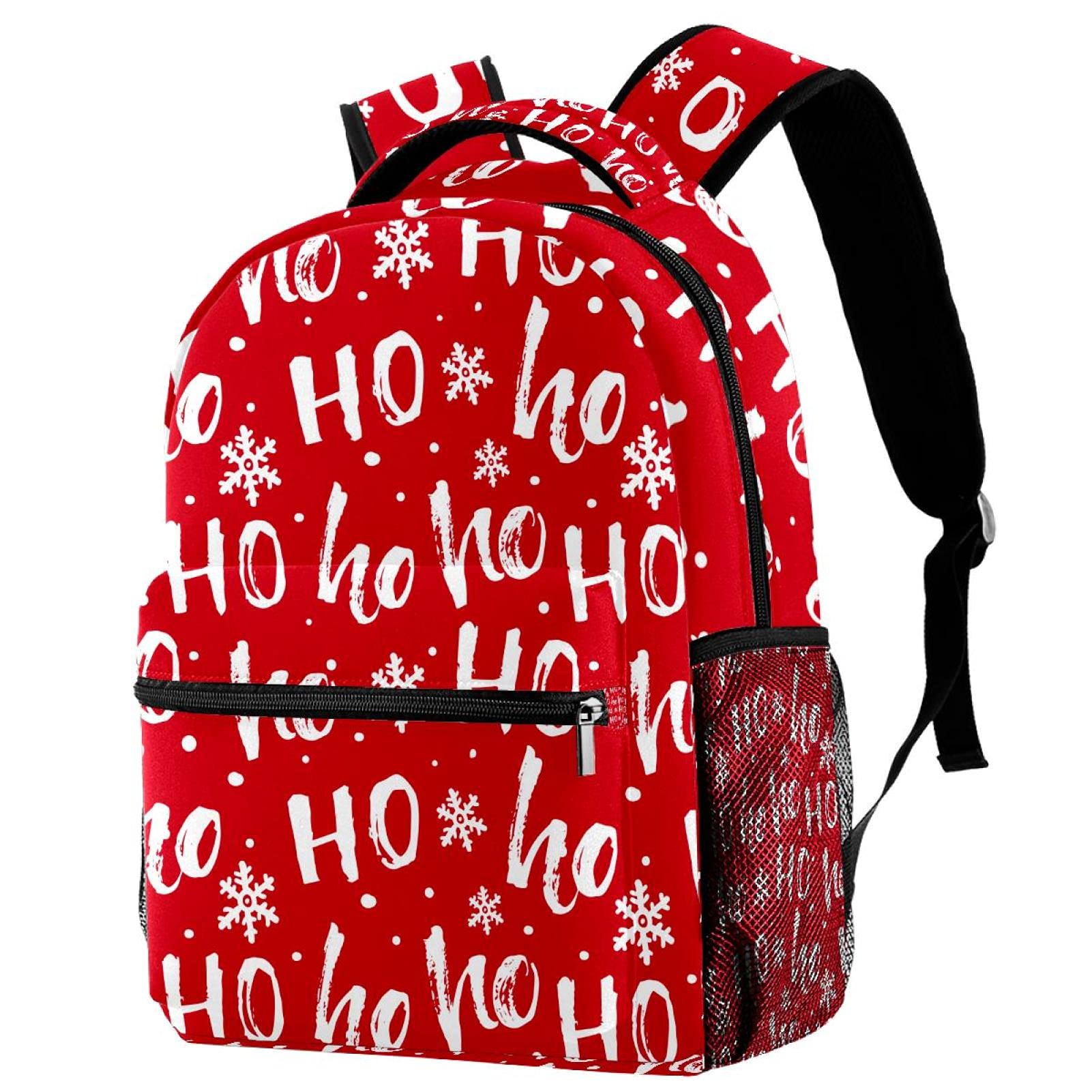 Sac à dos de voyage rouge pour campus fille garçon porte-bouteille