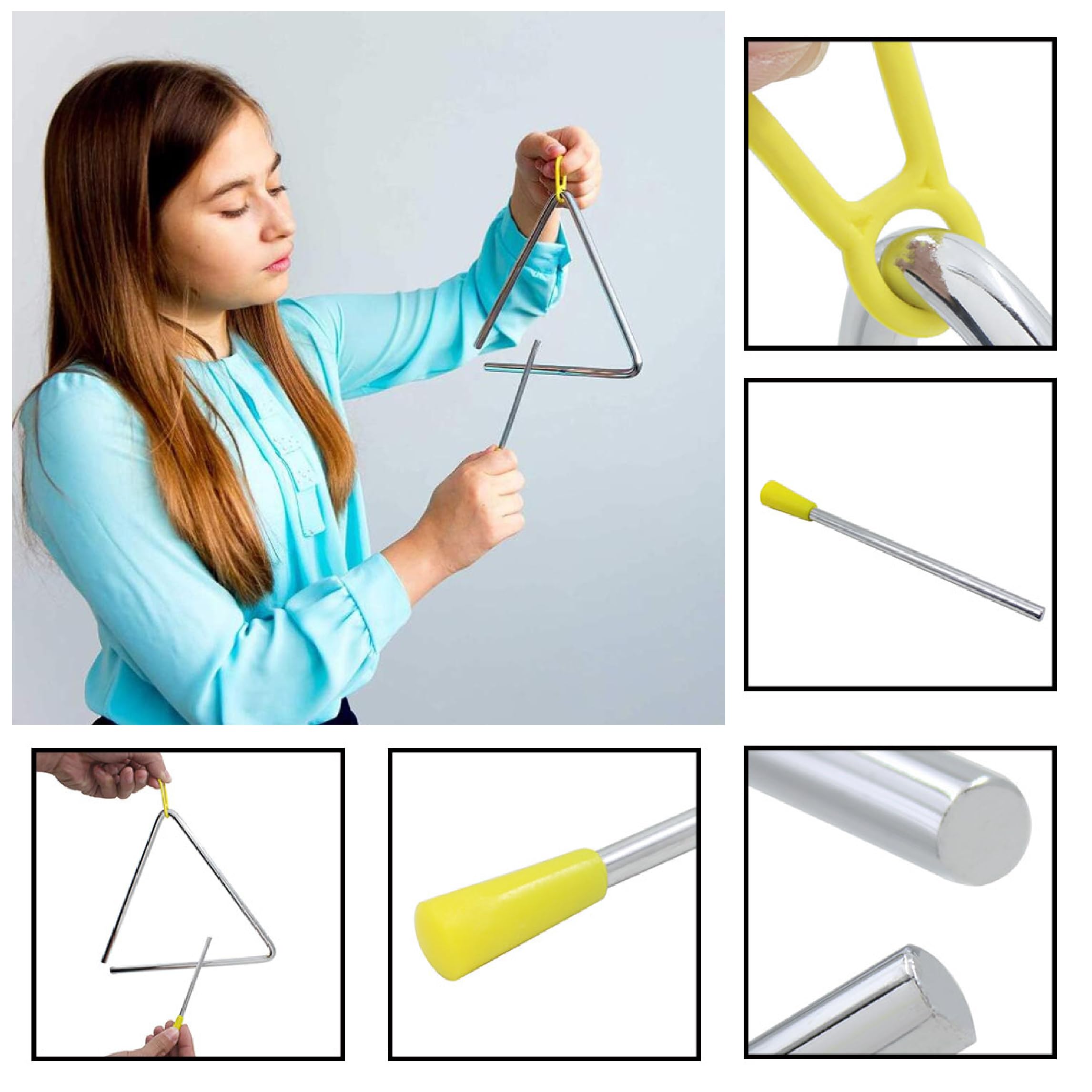 Triangolo Musicale JSKWIKE 12.5cm - Strumento Percussione Per Bambini E Educazione - Foto 7