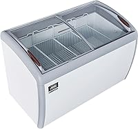 Vista 2 de Nexel Congelador de helado, tapa de vidrio curvada, 49"W