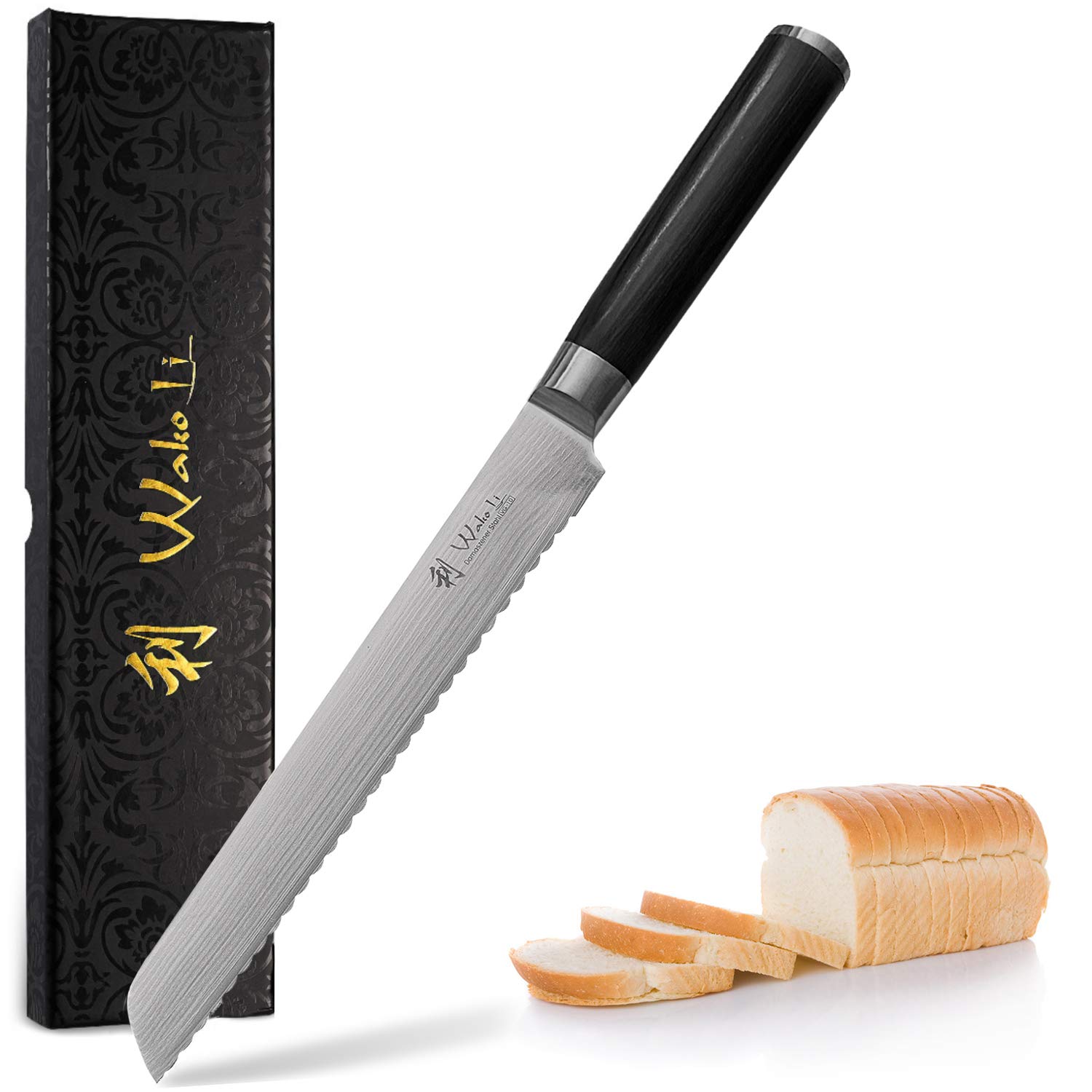 Bread Knife Damask Knive - Wakoli Pakka