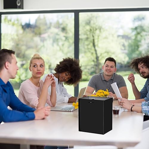 Miniatura 7 de Teling Caja de donación alta de acrílico con candado y placa de letrero, caja de sugerencias segura con placa de letrero y 100 tarjetas de boletos