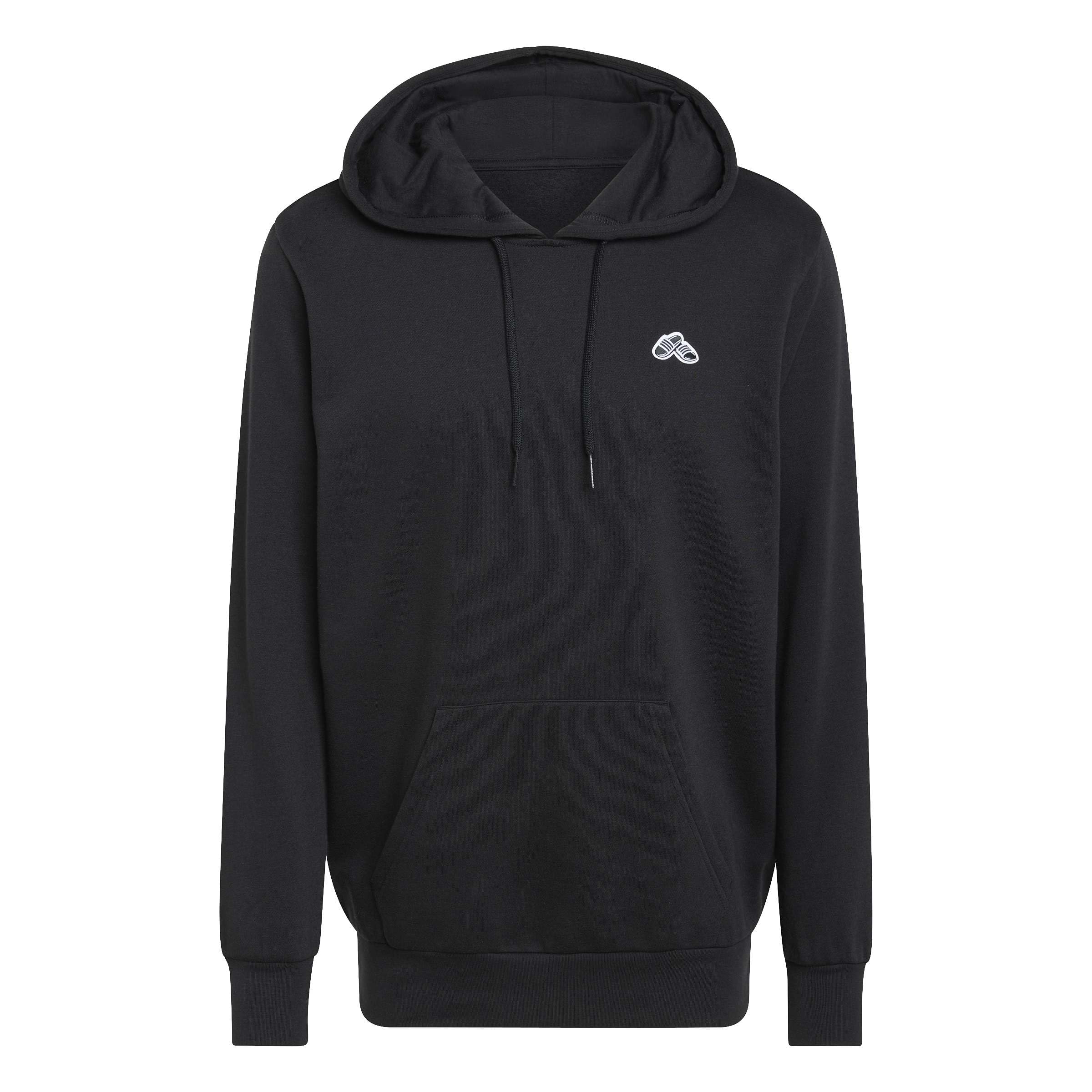adidas Men's Summer Slide Trim Graphic Hoodie Sweatshirt, black, XL