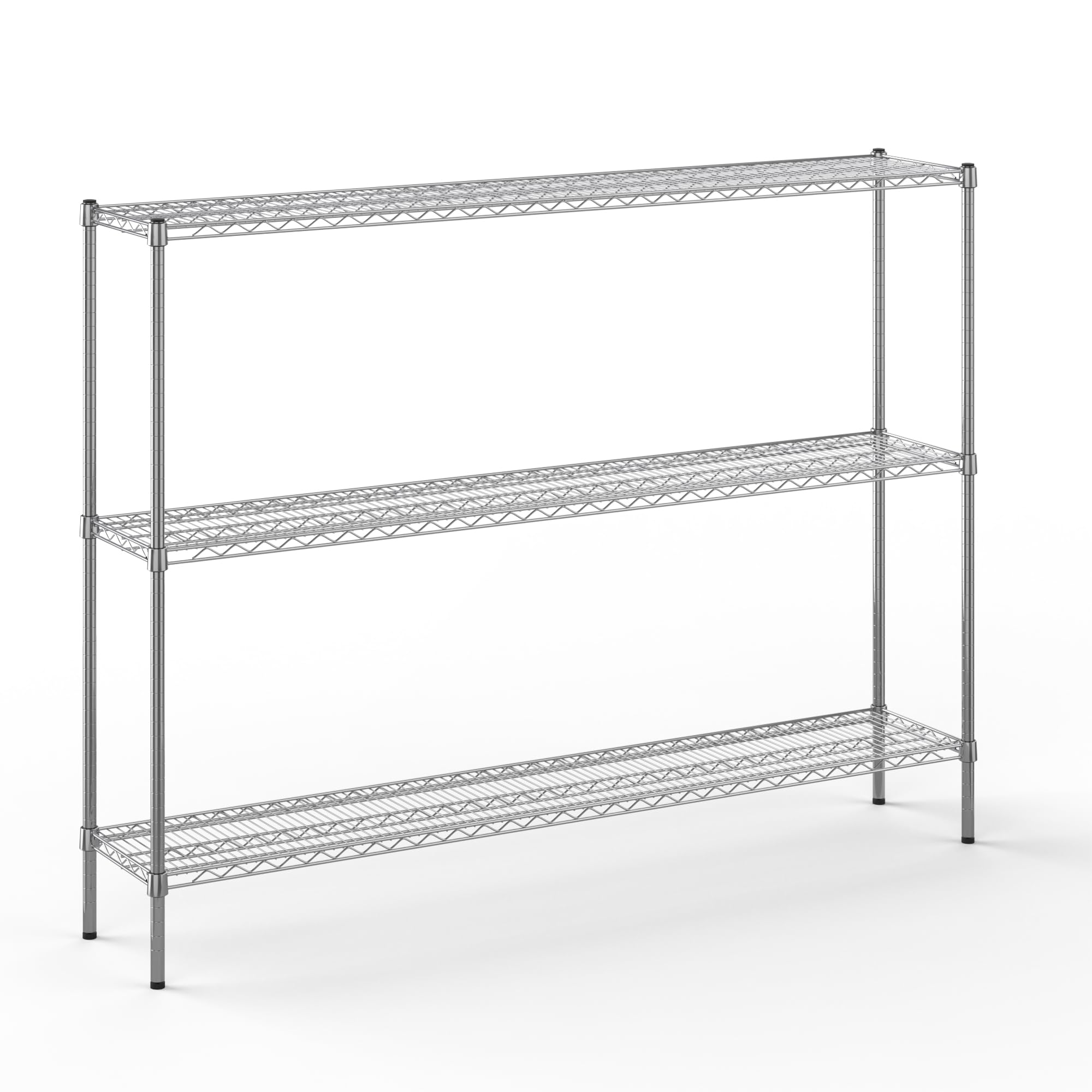 14" Deep x 72" Wide x 54" Height Wire Shelving Kit | 3-Tier | NSF Commercial Storage Rack Unit