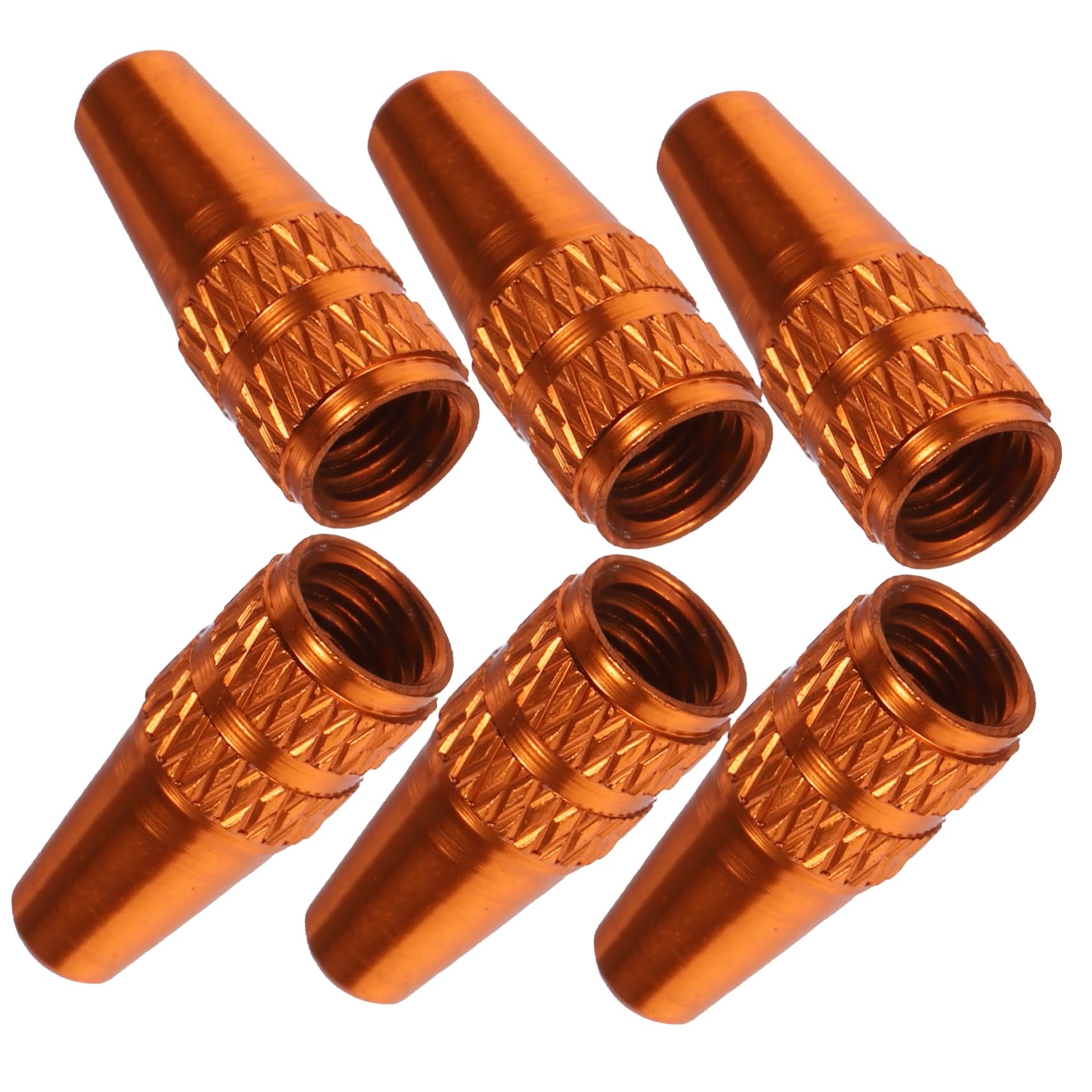BESTonZON Aluminum Alloy French Caps for 6 Pcs Bike Tire Valve Caps Orange Dust Covers