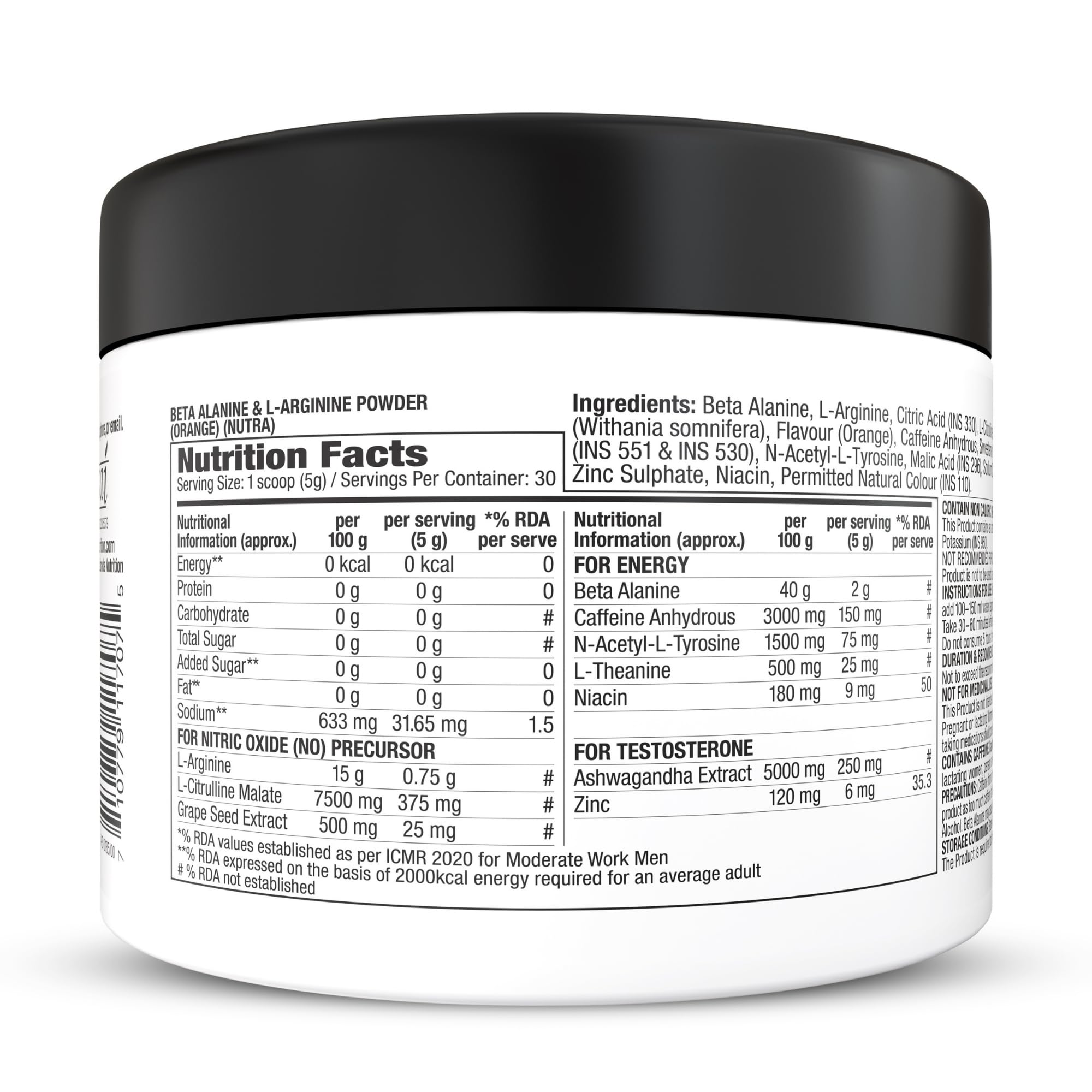 Labrada Super Charge Pre Workout Supplement for Men & Women | Energy, Focus & Muscle Pump Support | Orange Flavour | 150g — Amazon image 6