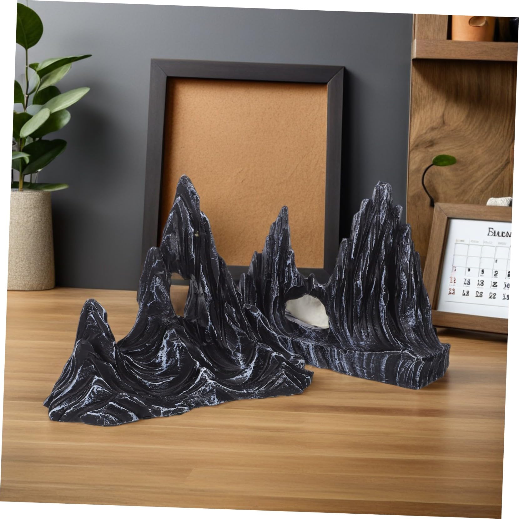 ULTECHNOVO 2piezas Adorno De Micropaisaje para Pecera Figuras De Roca De Resina Decoración De Colina Artificial Subacuática para Acuario Adorno De Paisaje para Manualidades Colina De Montaña