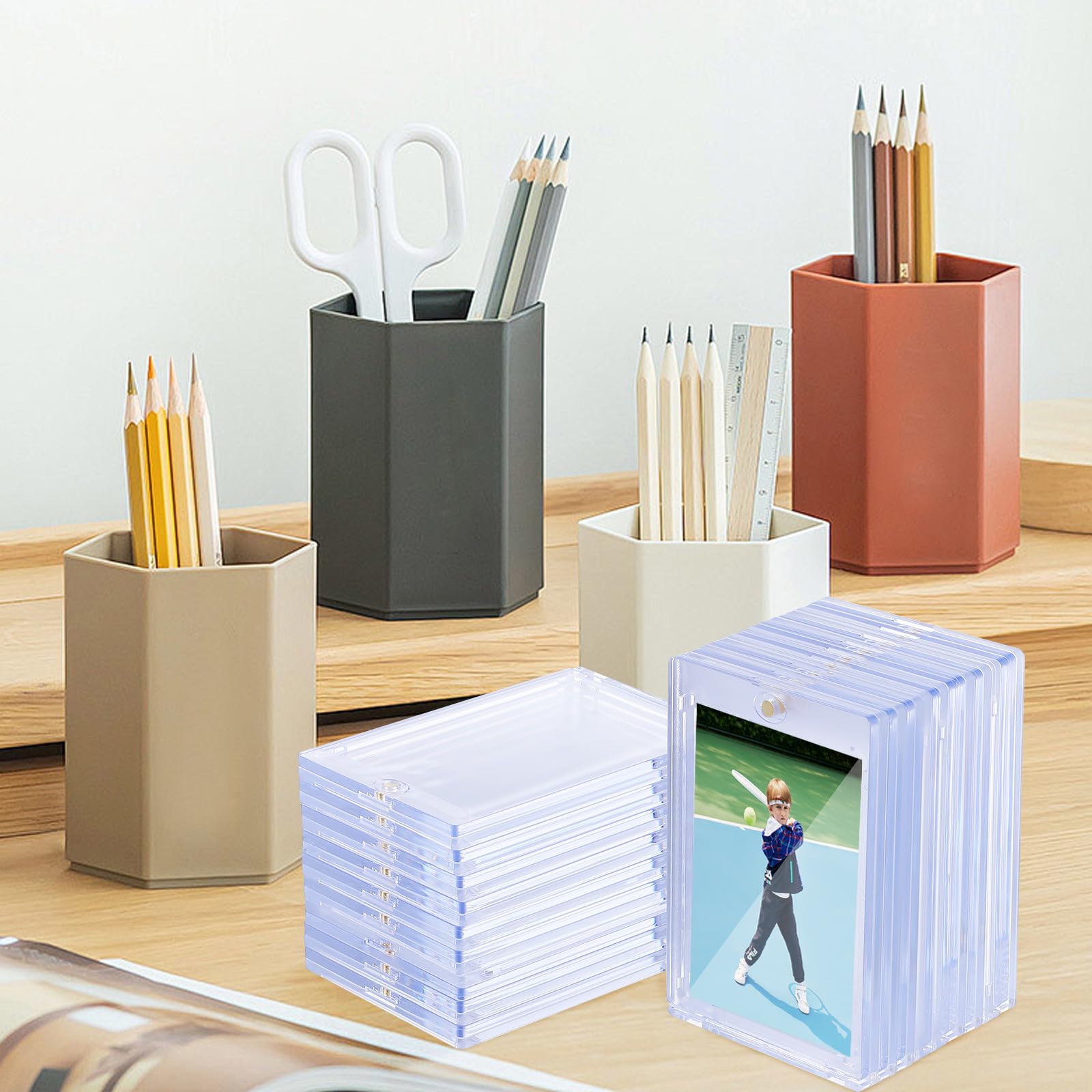 Uonlytech 18 Pollici Custodie Carte Magnetiche Rigide Ps Porta Carte Collezionabili Trasparente Protezione e Visibilità